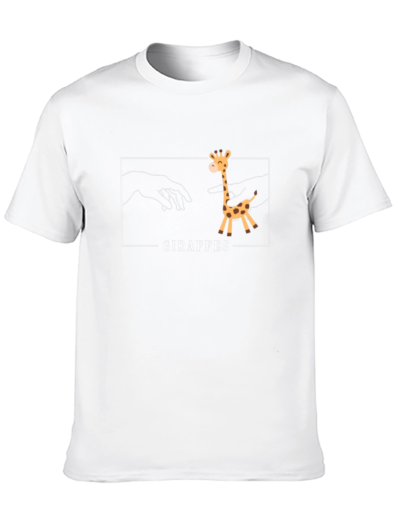 Black Giraffes Funny Graphic T-Shirt - Black view 10