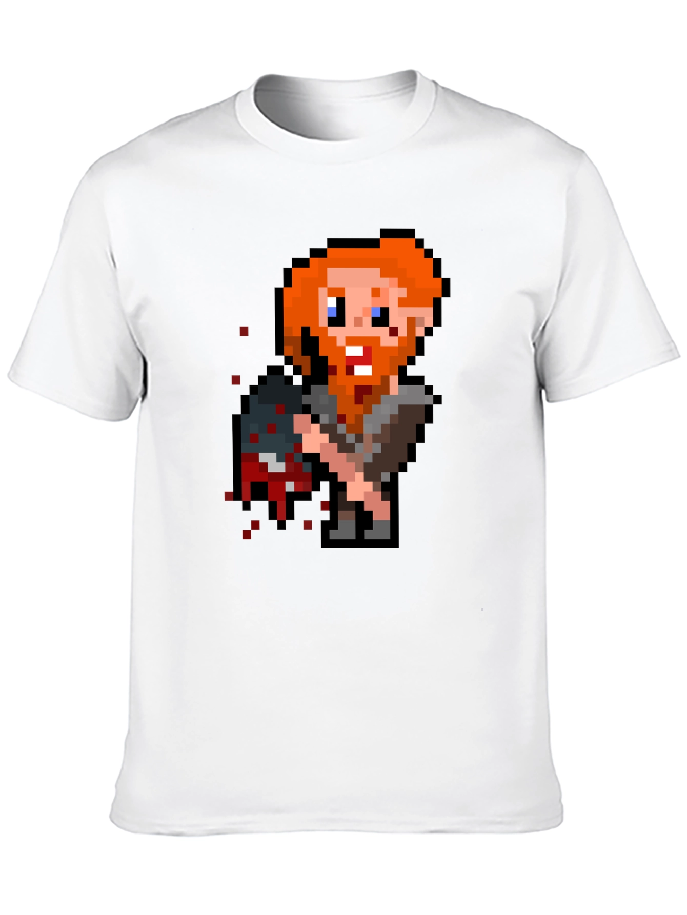 Black Pixelated Viking T-Shirt - Retro Gaming Tee view 10