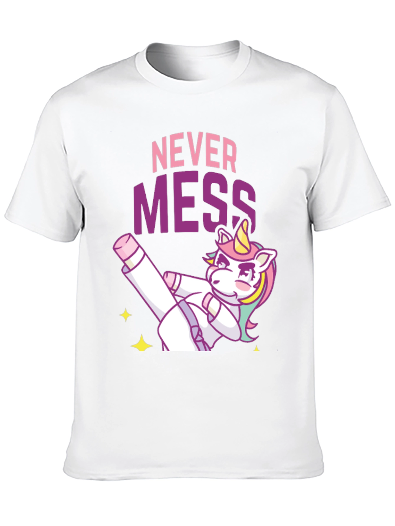 Black Never Mess Funny Unicorn Graphic Tee view 10