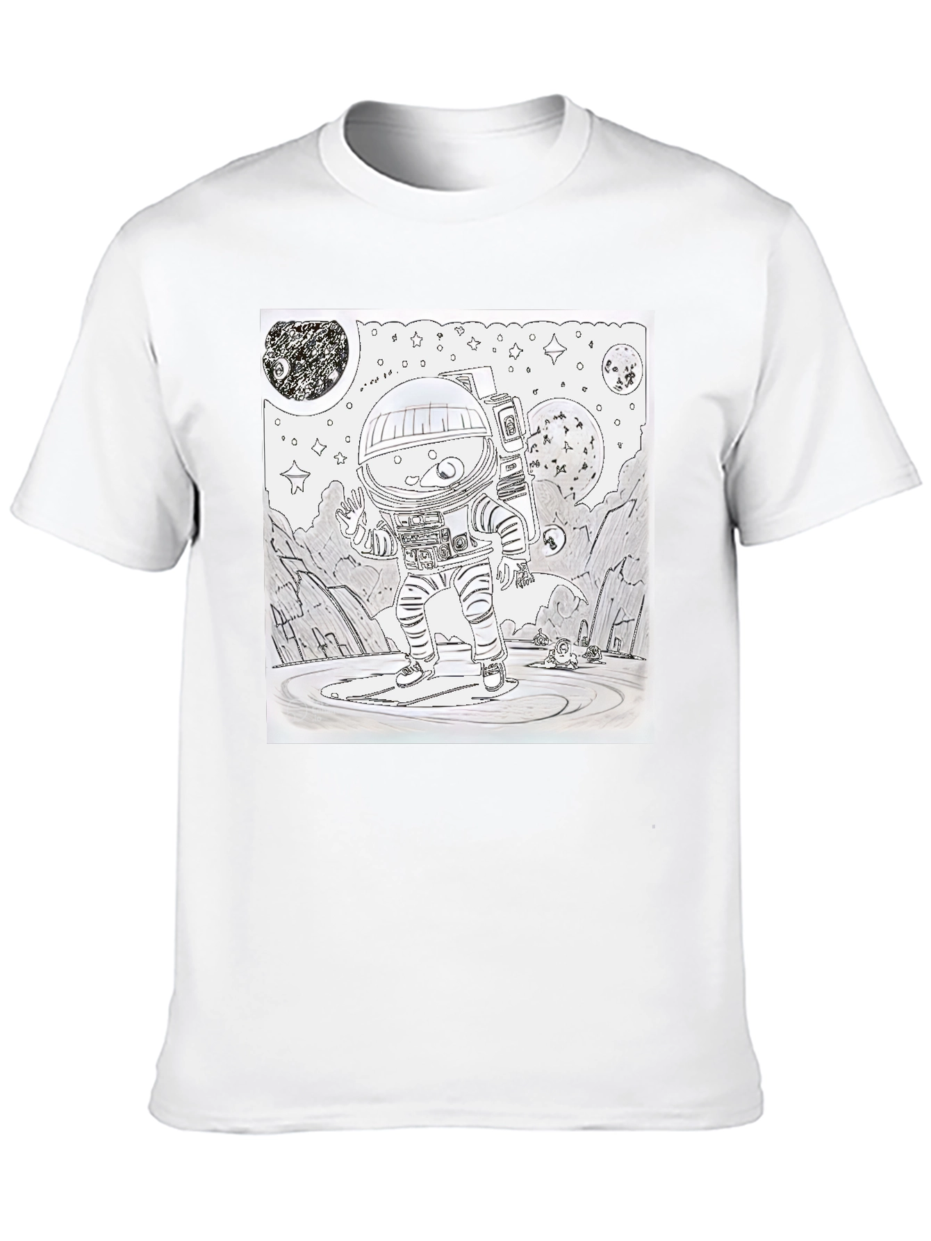 Black Astronaut Graphic T-Shirt - Space Explorer Design view 10