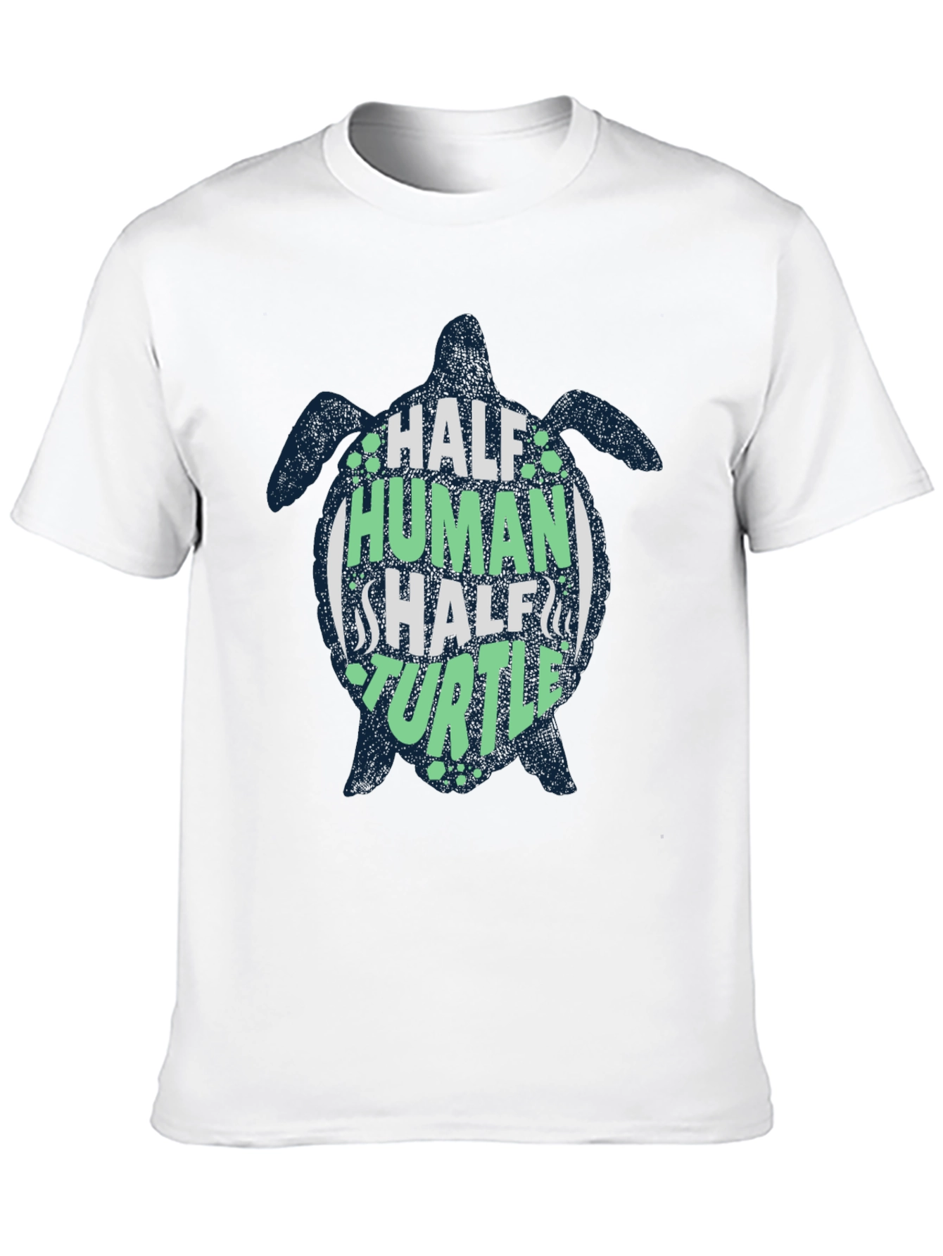 Black Half Human Half Turtle Black Graphic T-Shirt view 10