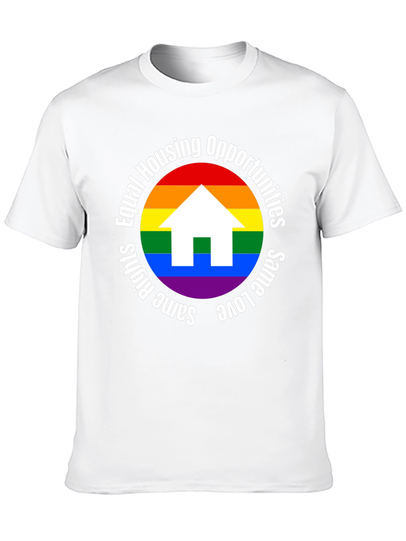 Black Equal Housing Opportunities Rainbow Pride T-Shirt view 10