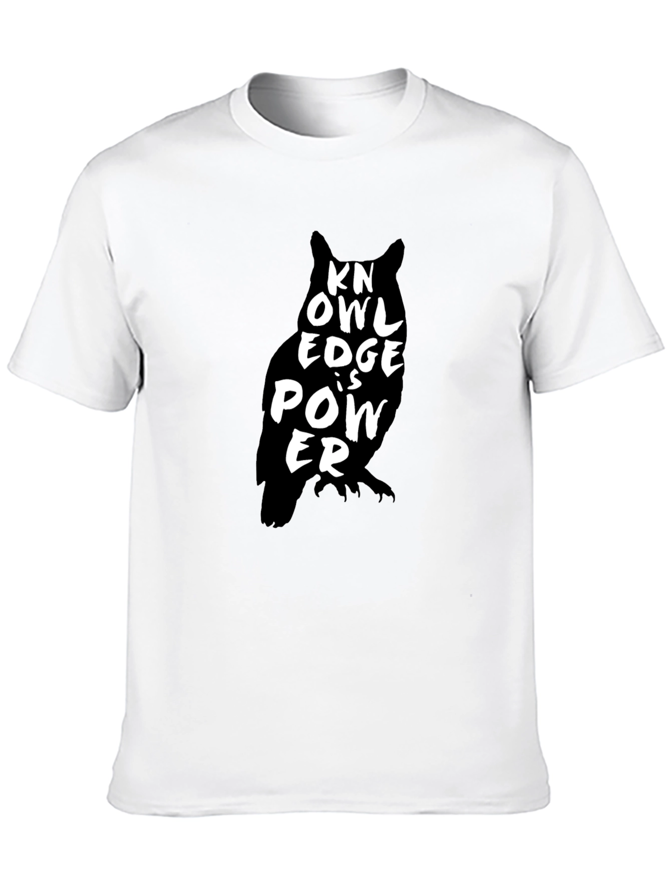 Black Knowledge is Power Owl Graphic T-Shirt - Black view 10