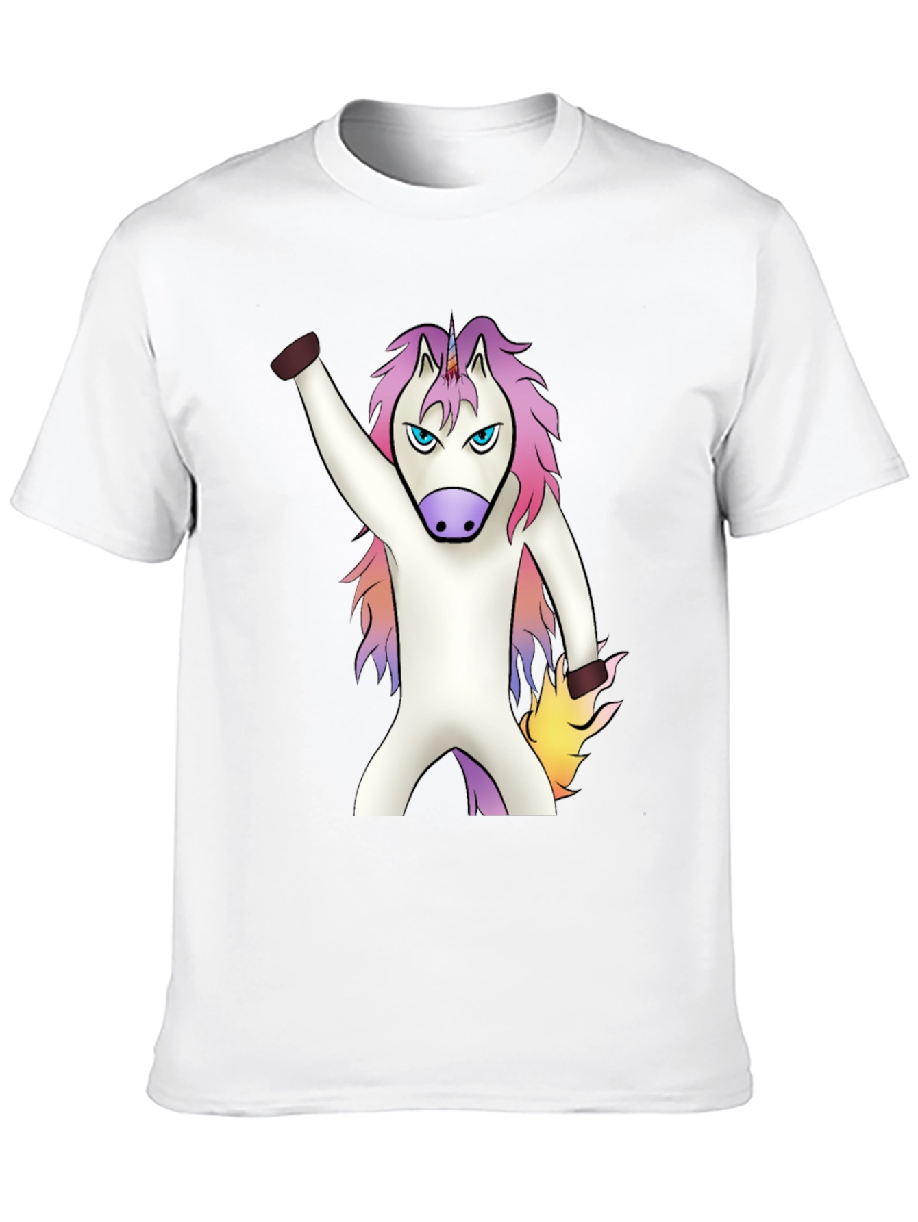 Black Angry Unicorn T-Shirt - Black Cotton Tee view 10