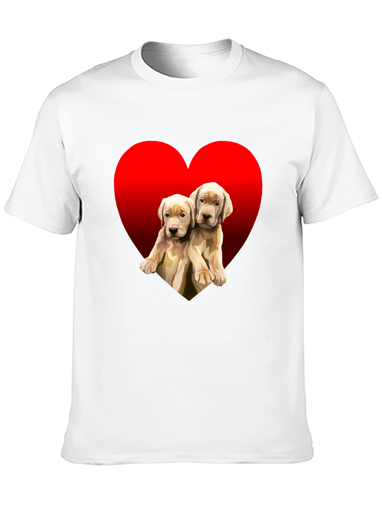 Black Puppy Love Heart Tee - Adorable Dog T-Shirt view 10