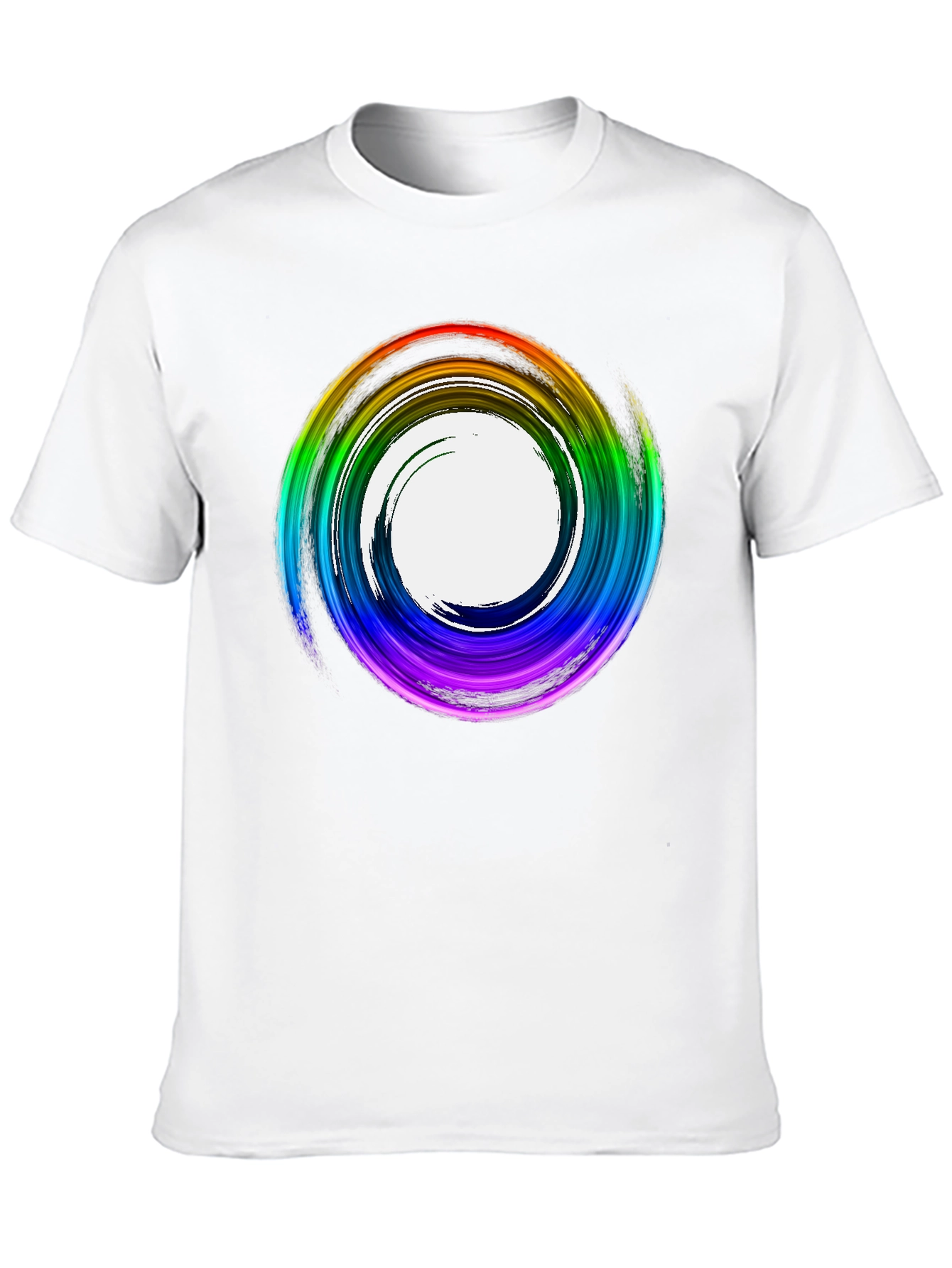 Black Rainbow Swirl Graphic Tee - Stylish Casual Top view 10