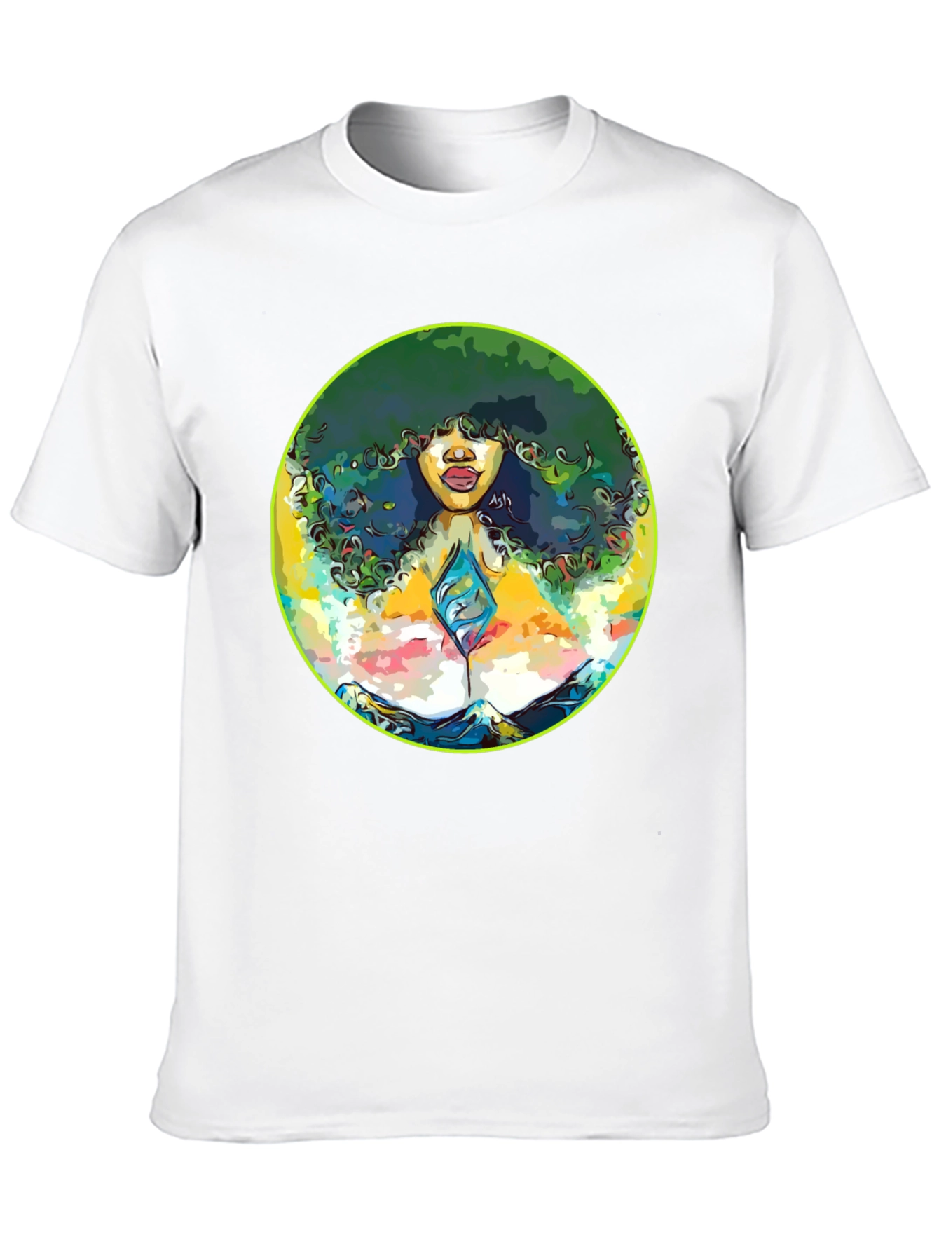 Black Afro Woman Graphic Tee - Artistic Portrait T-Shirt view 10
