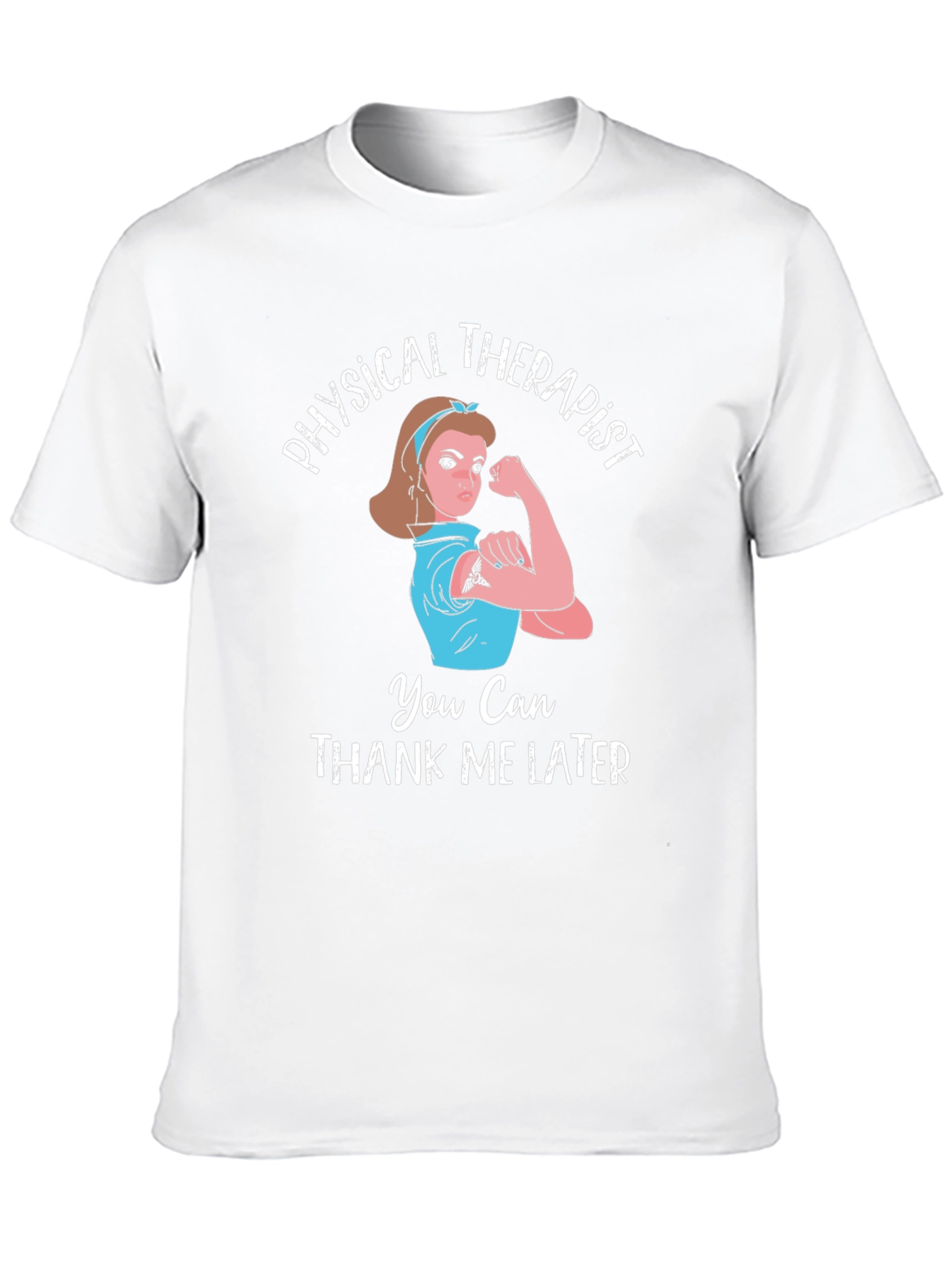 Black Physical Therapist T-Shirt | Rosie the Riveter Design view 10