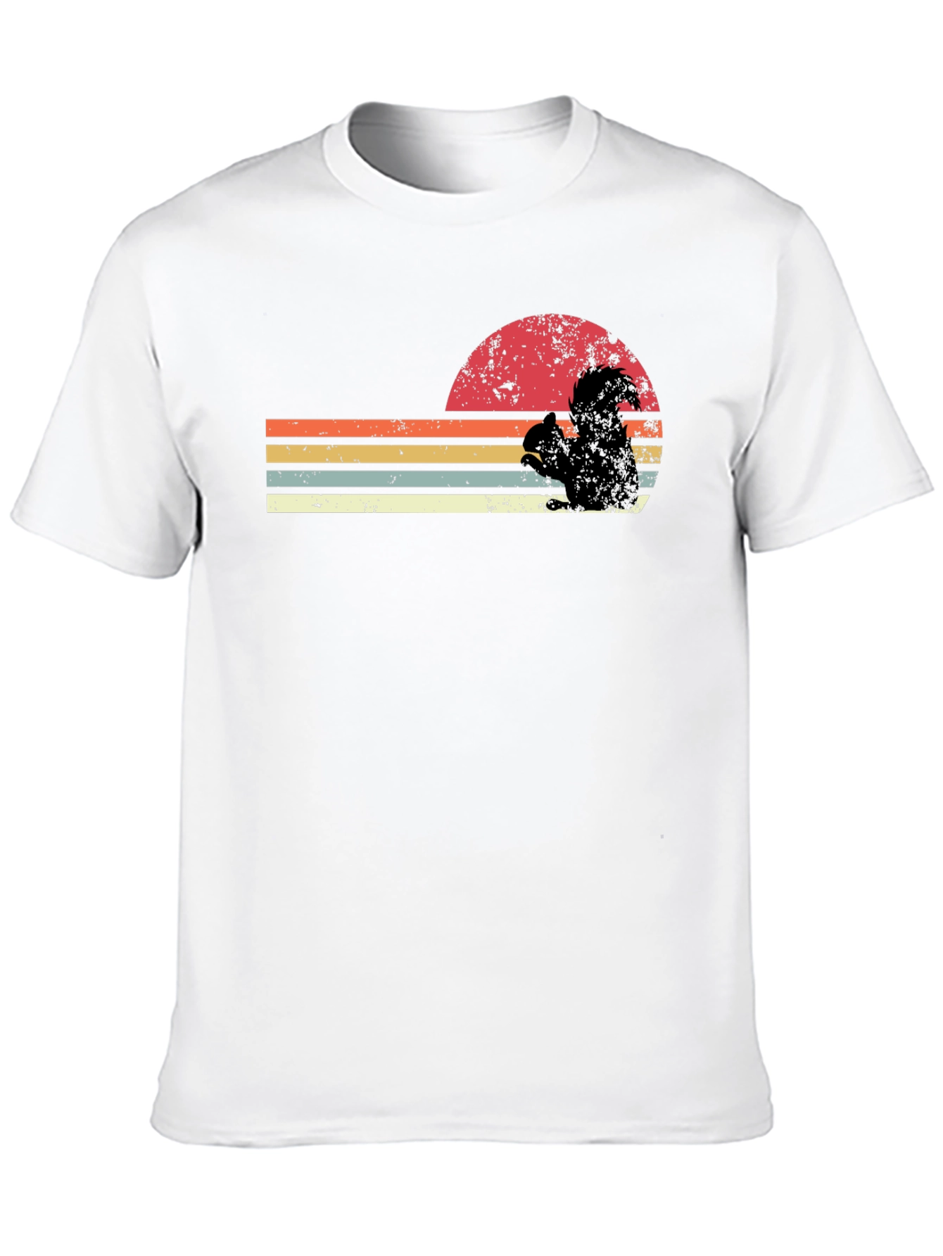 Black Retro Squirrel Sunset Graphic Tee - Black view 10