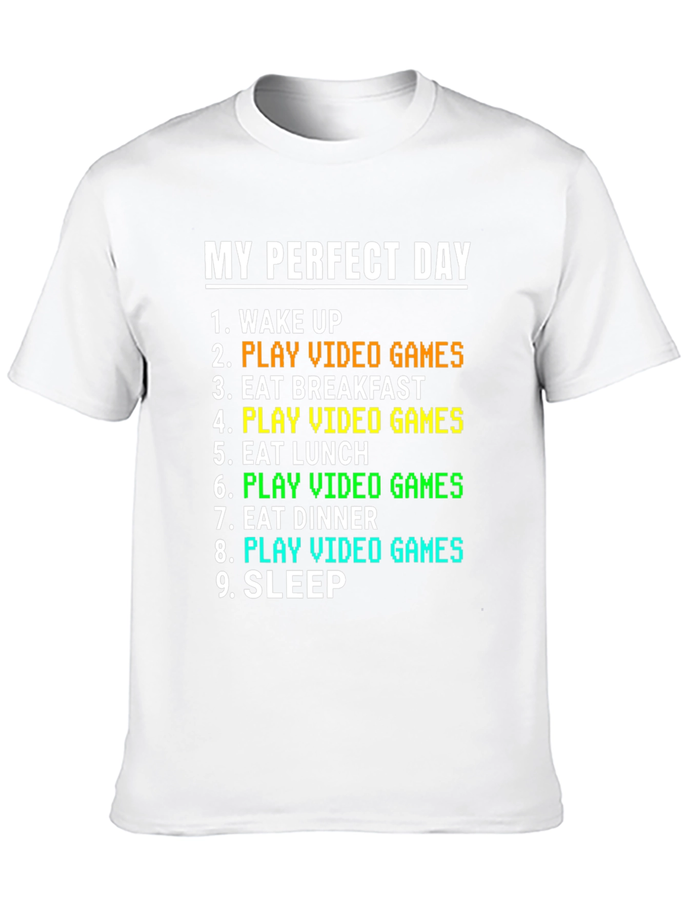 Black My Perfect Day Gamer T-Shirt view 10