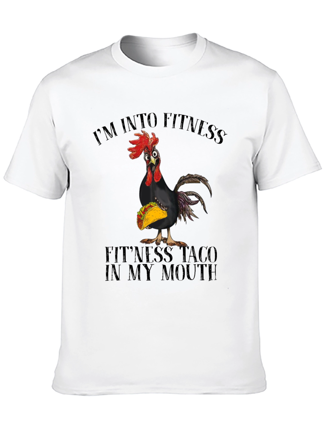 Black Fitness Taco Chicken Graphic Tee view 10