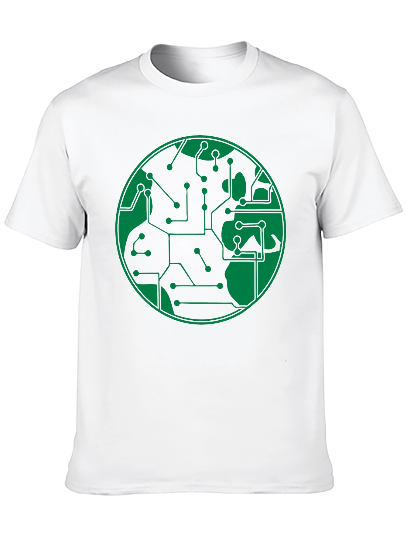 Black Circuit Board Earth Graphic T-Shirt - Black view 10