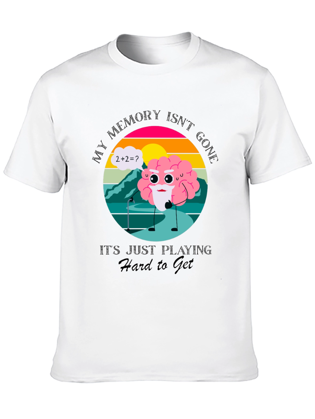 Black Funny Memory T-Shirt - Brain Playing Hard to Get view 10
