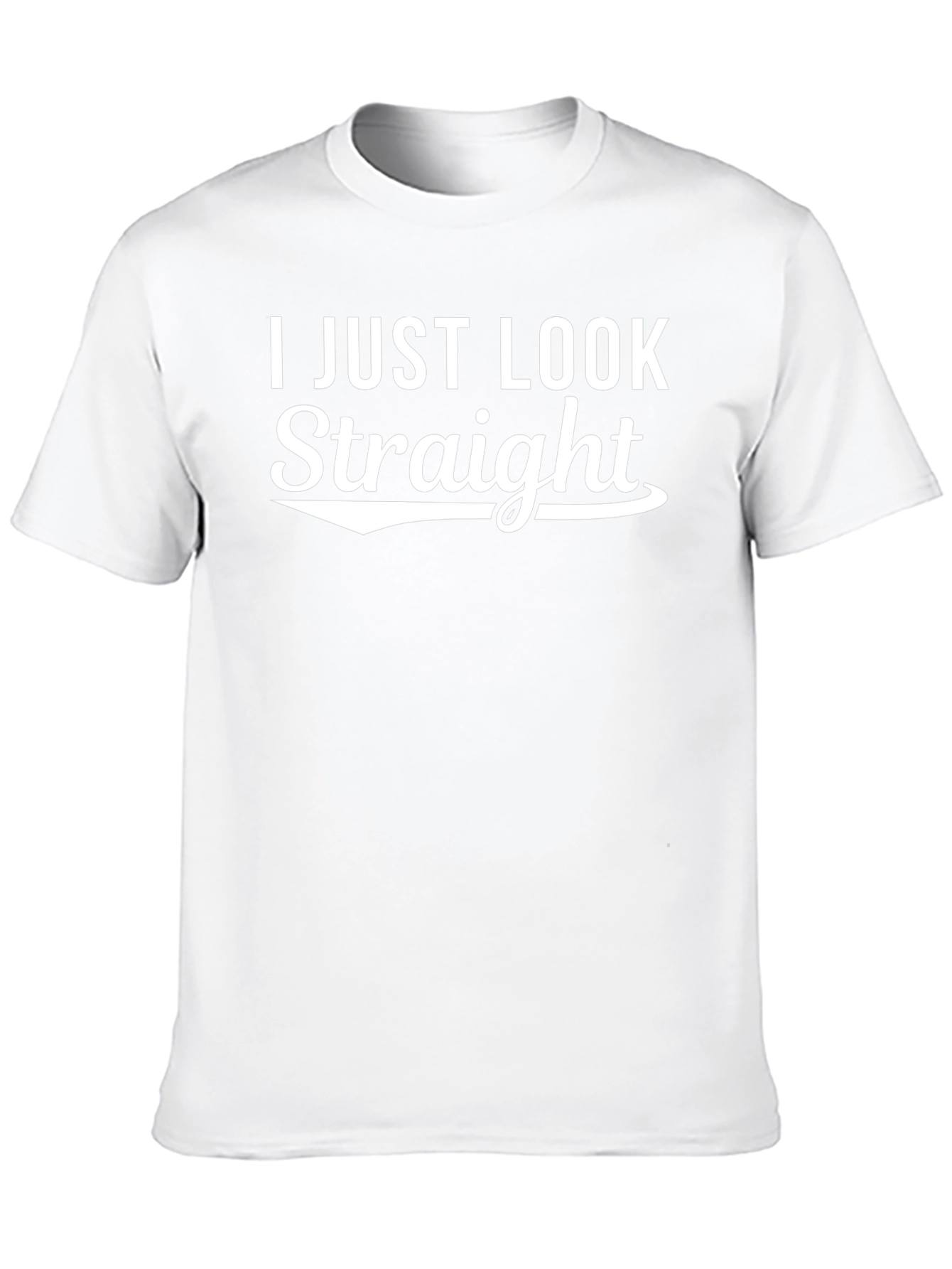 Black I Just Look Straight Graphic Tee - Soft Cotton Blend view 10