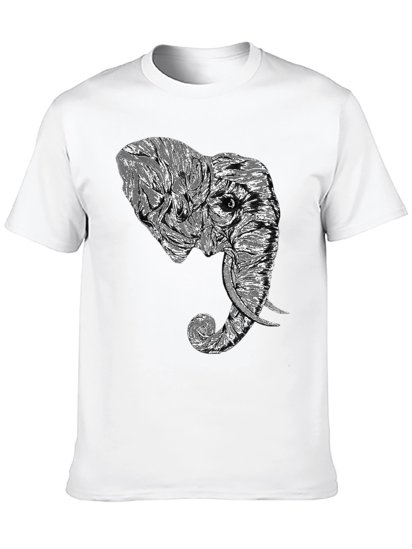 Elephant Graphic Tee - Stylish Men's Black T-Shirt - 10