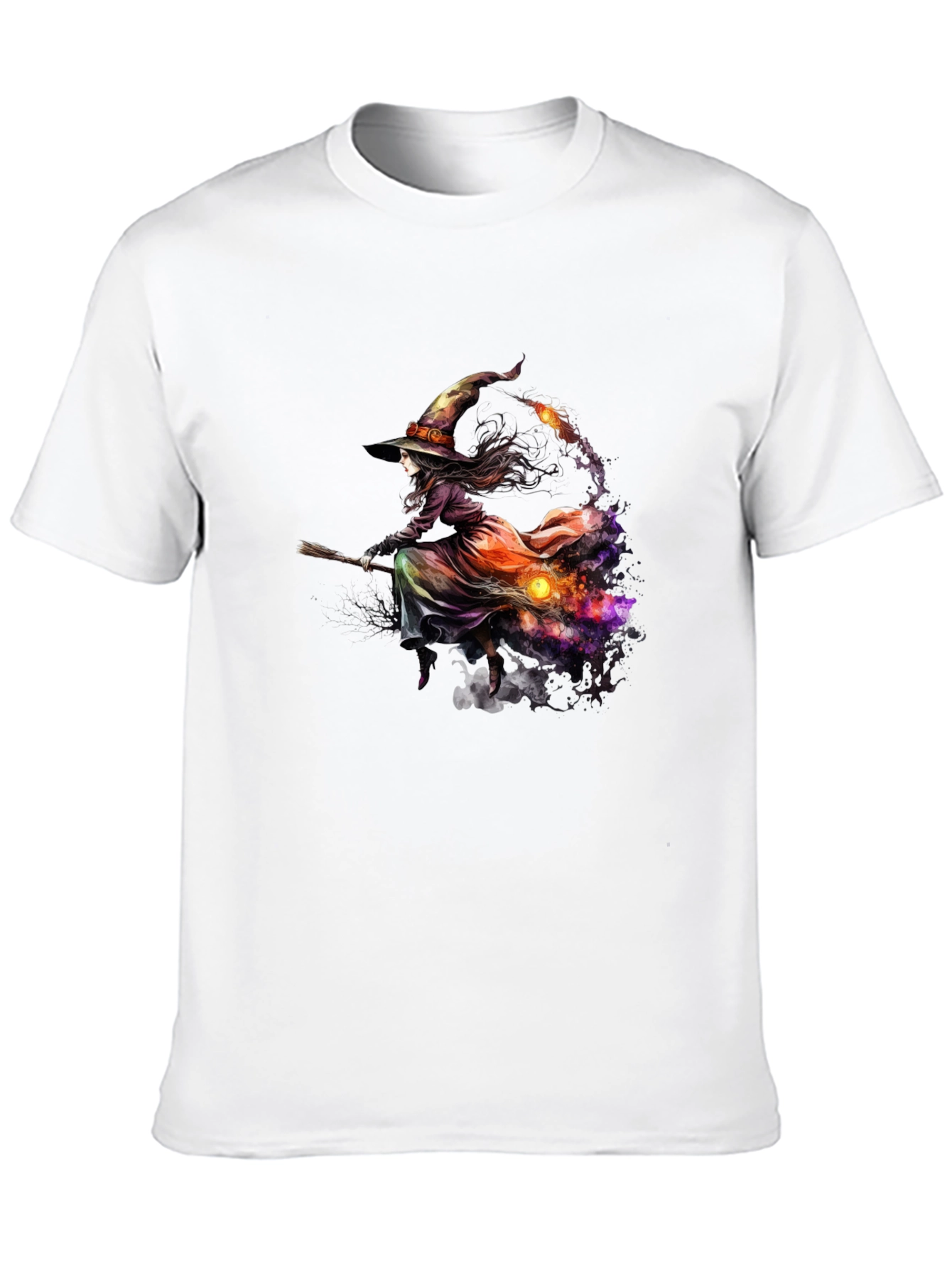 Black Witch Broom Halloween T-Shirt view 10