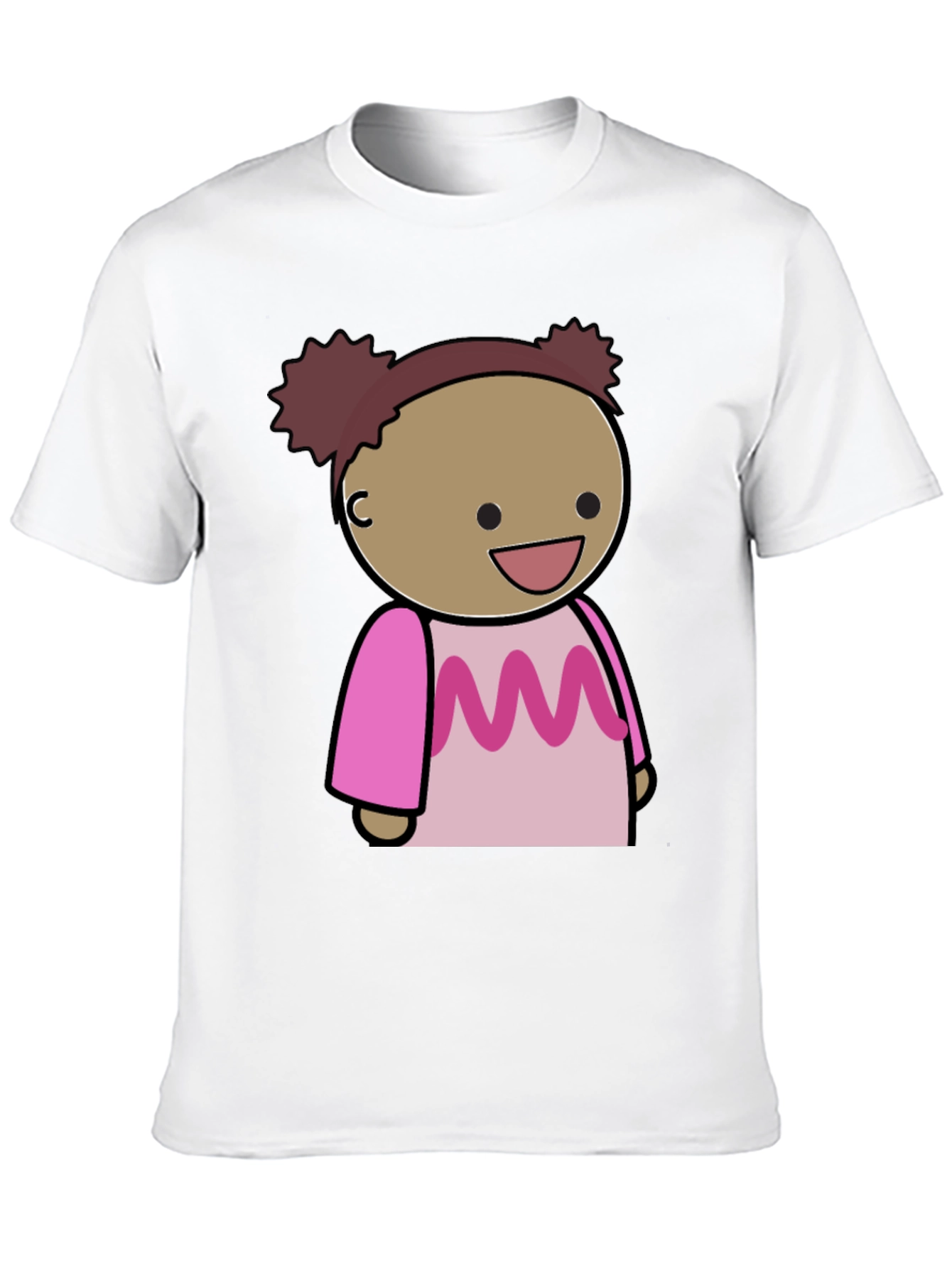 Black Cartoon Character Graphic Tee - Black Cotton Blend view 10