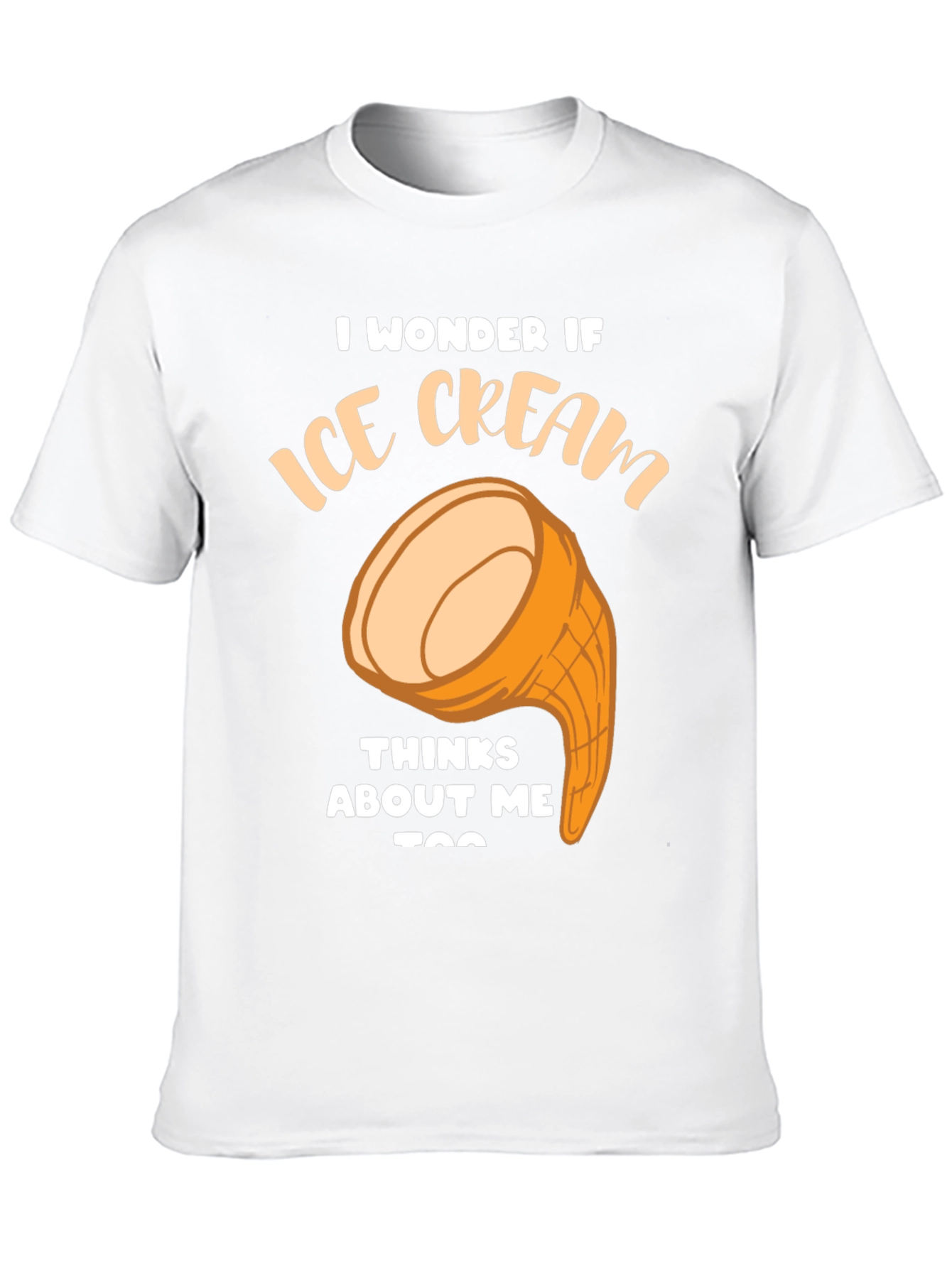 Black Ice Cream Thinks About Me Funny Graphic T-Shirt view 10