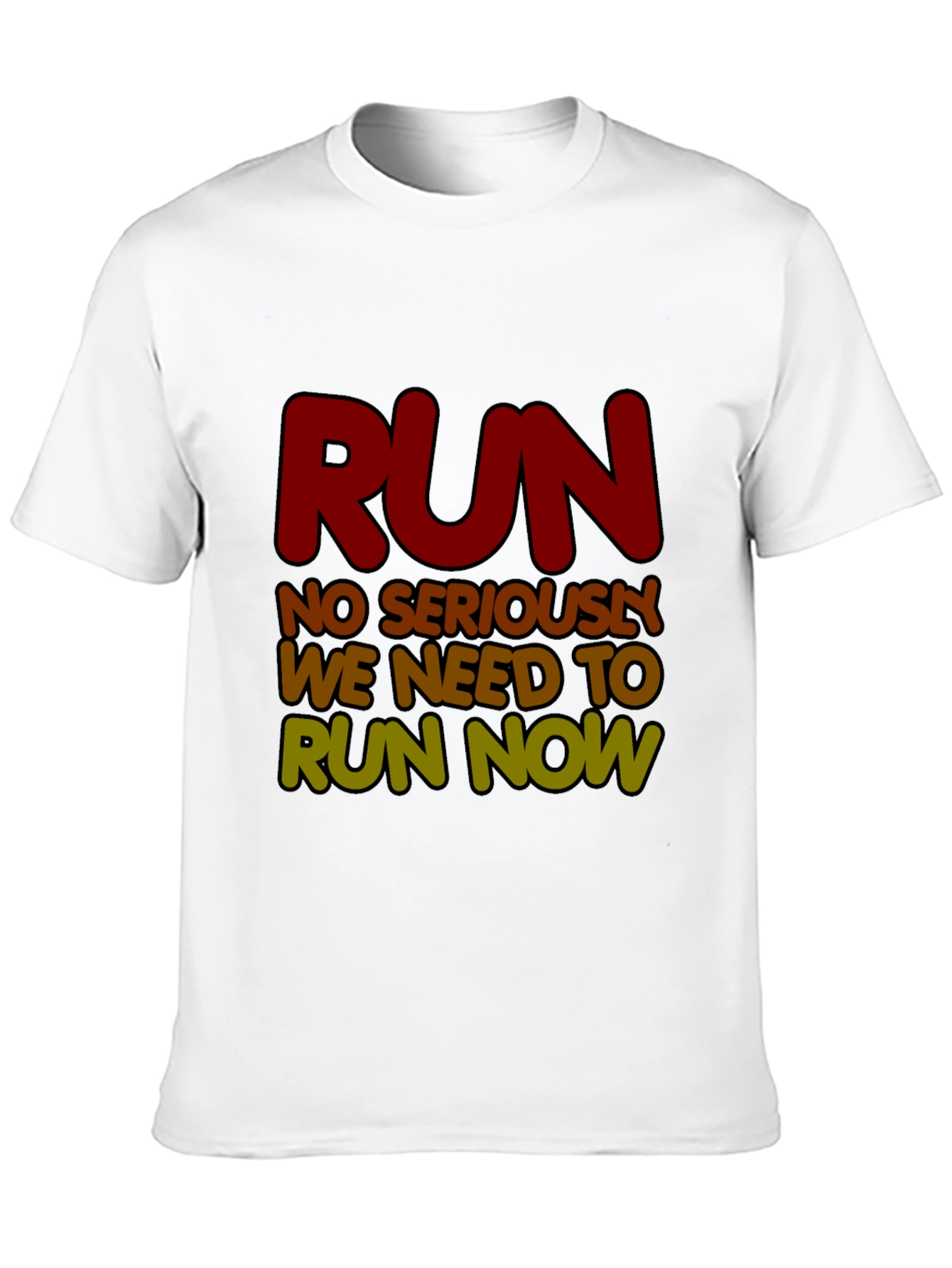 Black Run Now Graphic Tee - Funny Running Shirt view 10