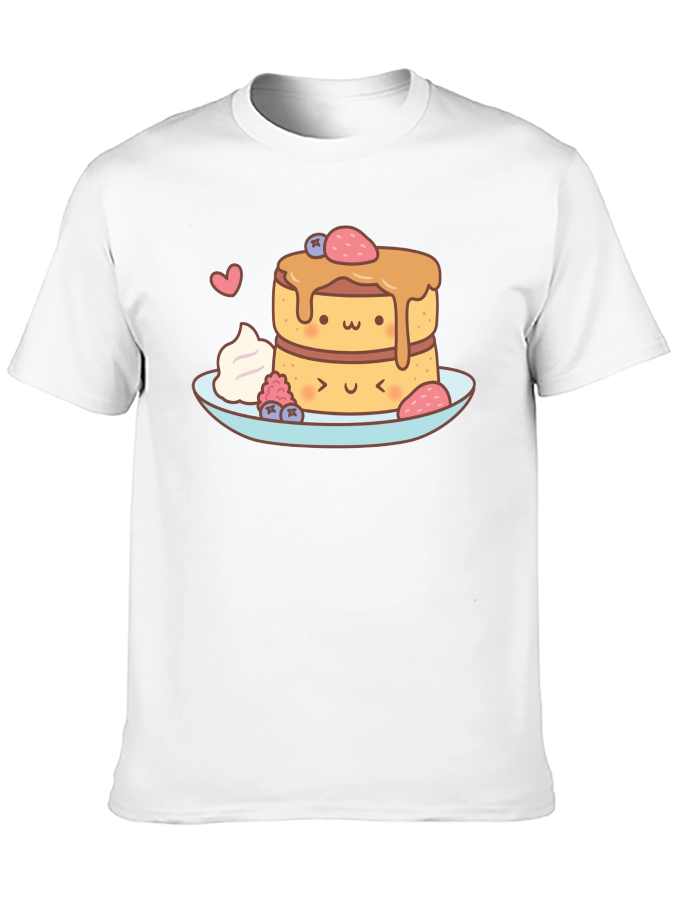Black Kawaii Pancakes Graphic Tee - Sweet Treat Shirt view 10