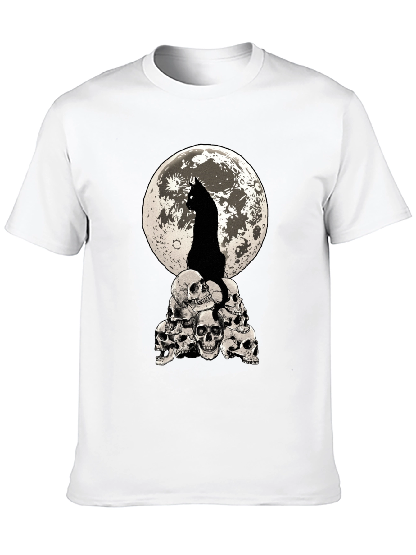 Black Cat Moon Skulls Graphic Tee view 10