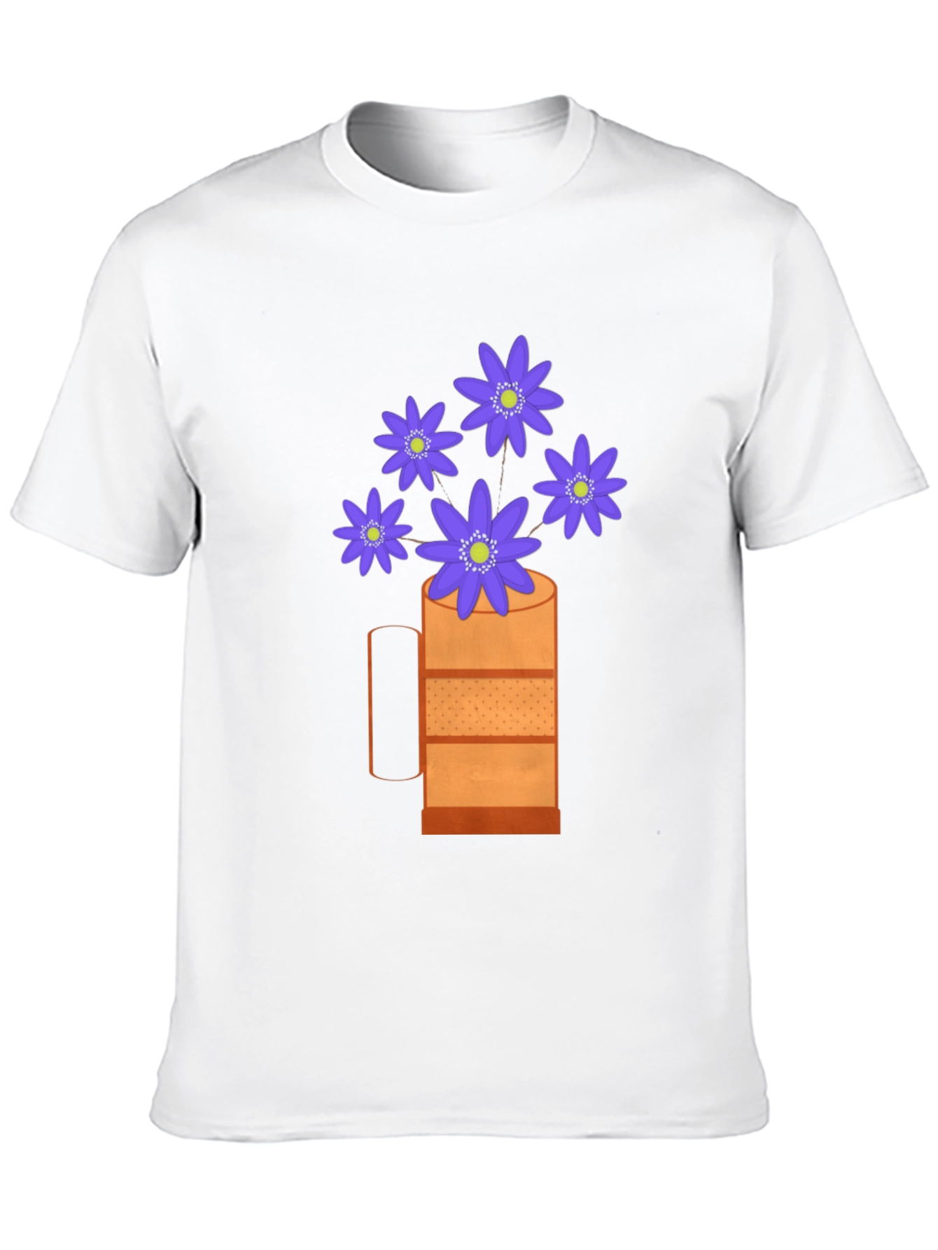 Black Floral Mug Graphic Tee - Black Cotton Blend Casual Wear view 10