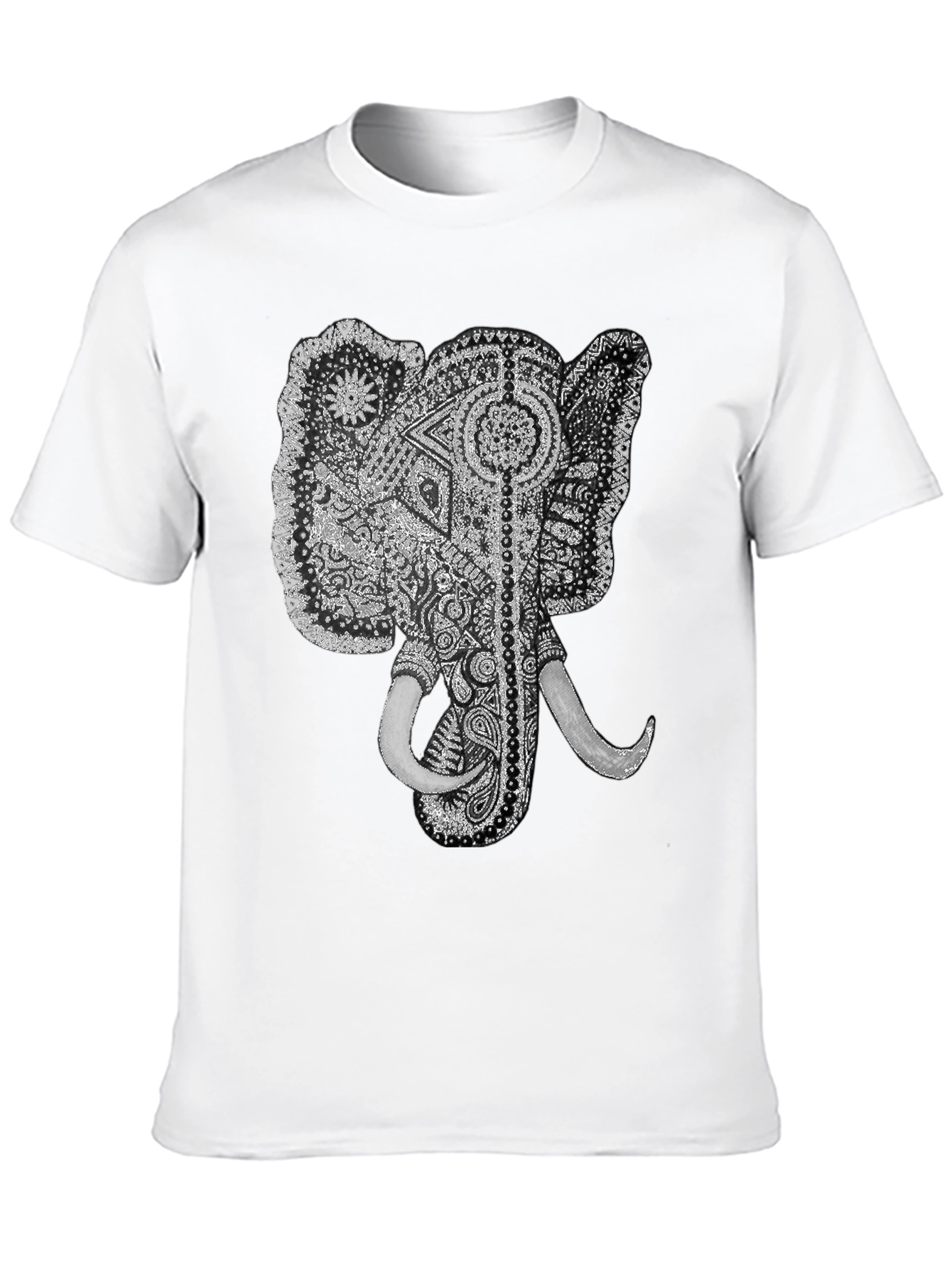 Black Elephant Graphic Tee - Black Cotton T-Shirt view 10