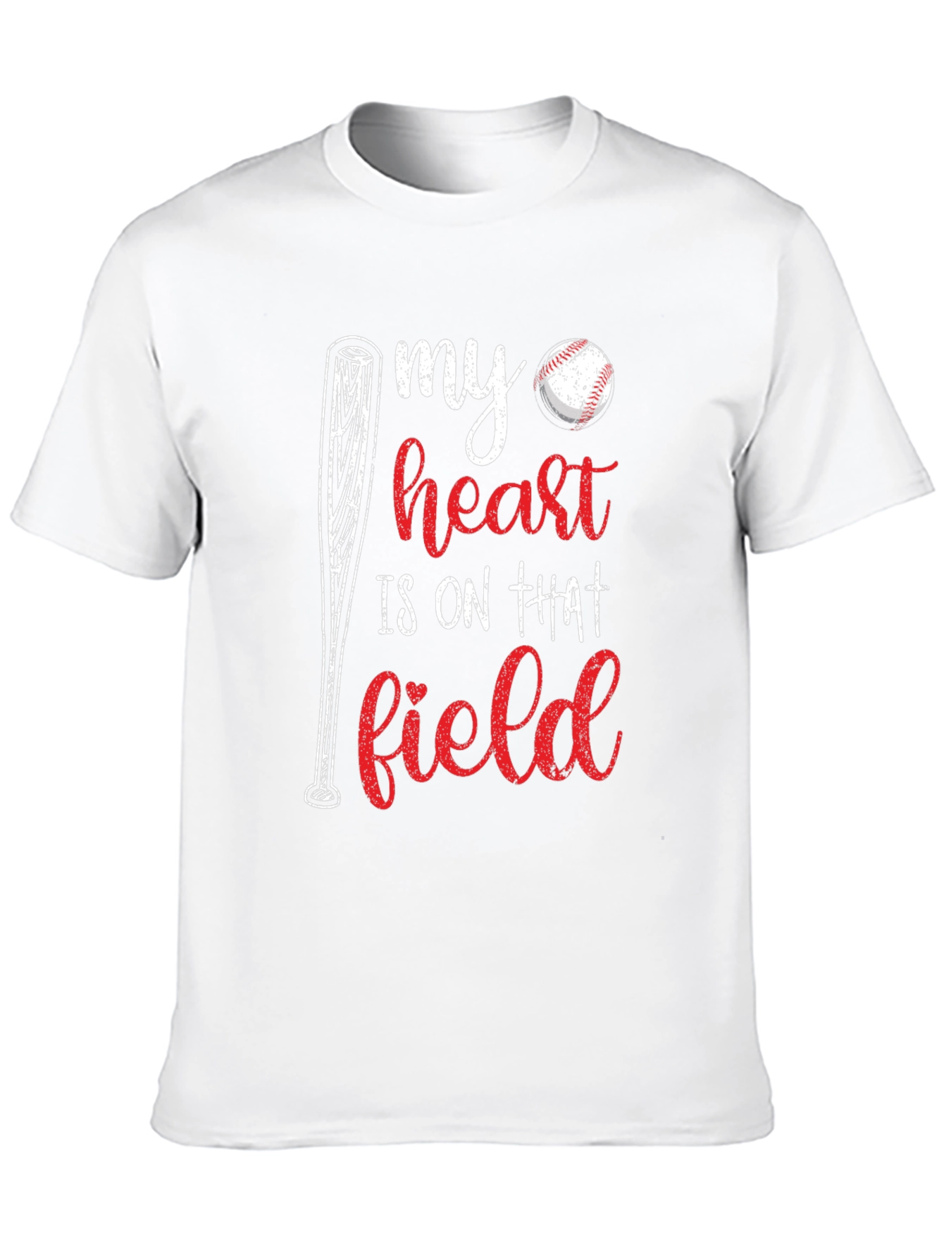 Black Baseball Heart T-Shirt view 10