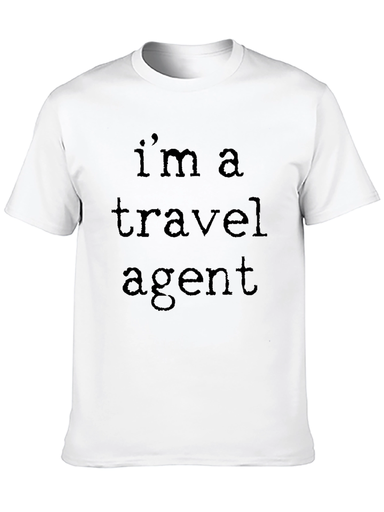 Black Travel Agent T-Shirt - Black Crew Neck view 10