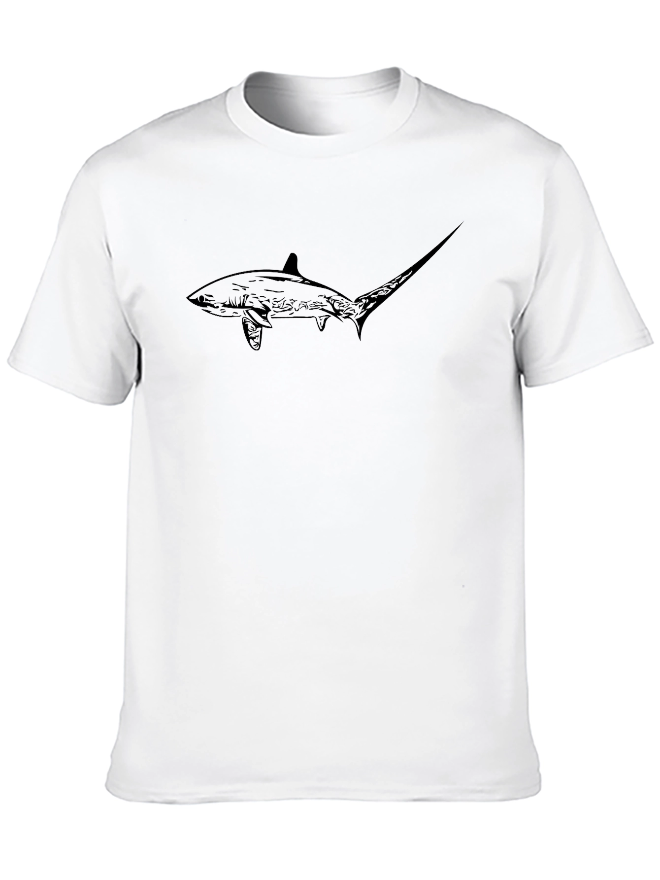 Black Cool Shark Graphic Tee - Black Cotton Blend view 10