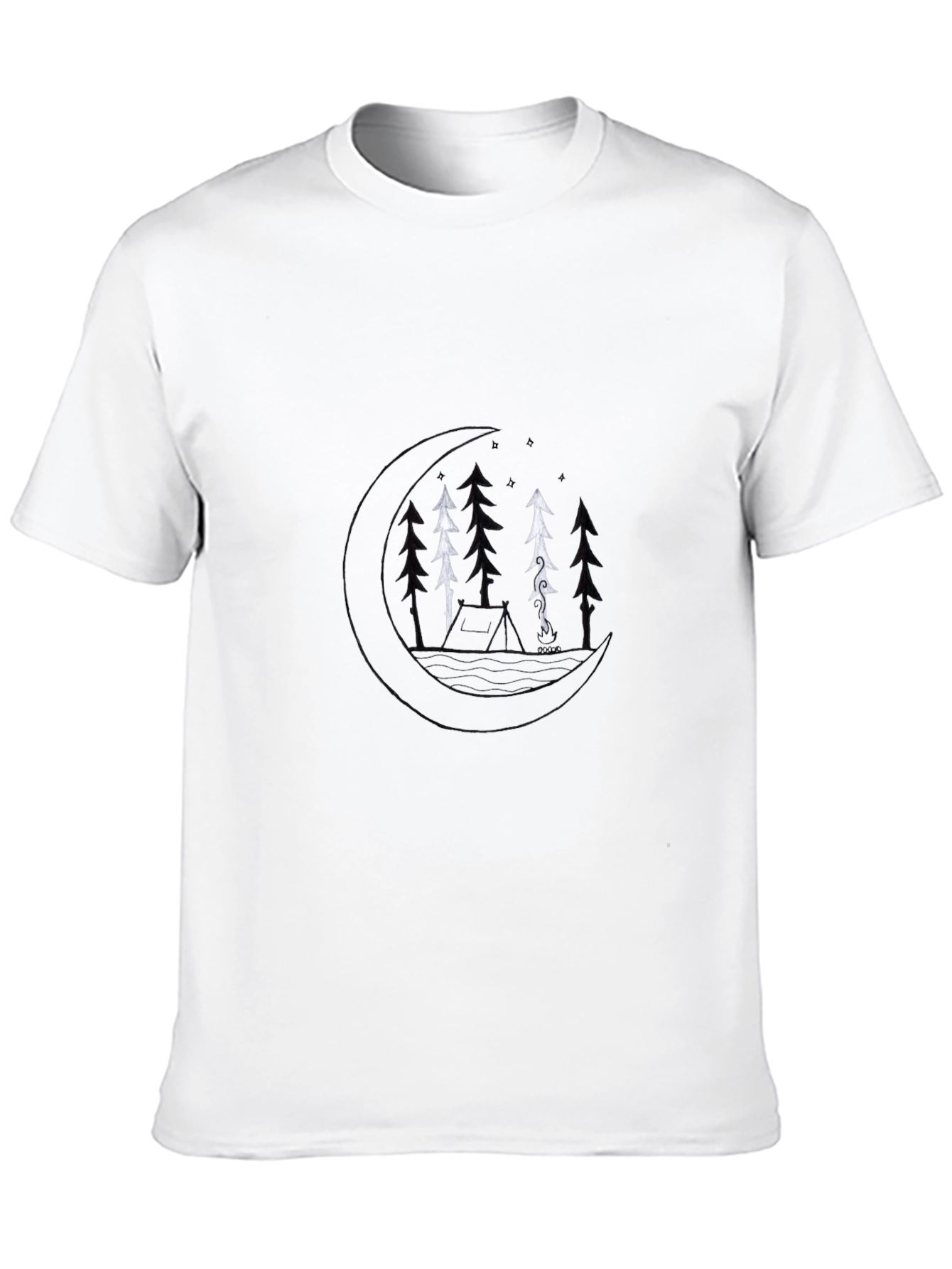 Black Nature Scene Black T-Shirt view 10