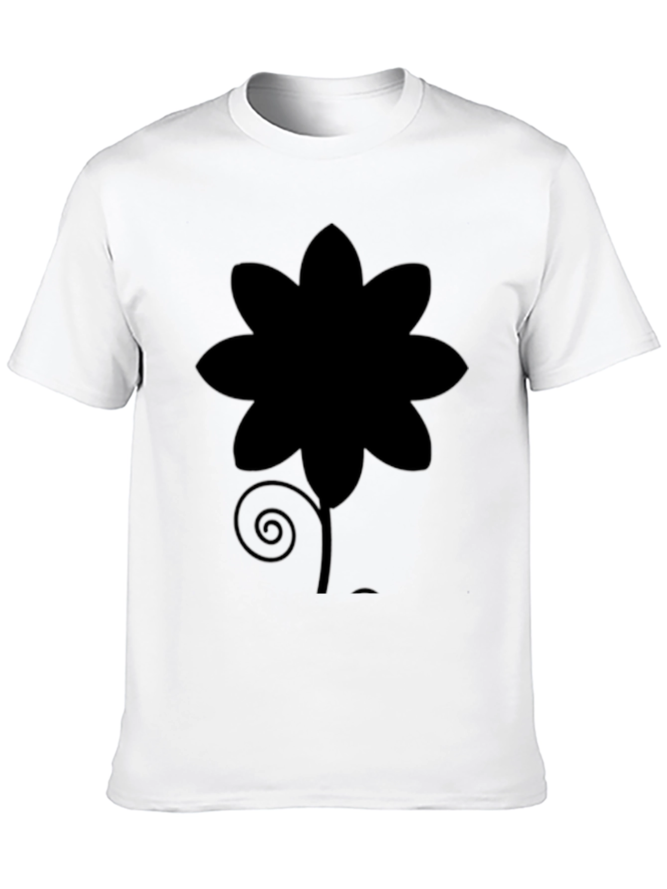 Black Black Flower Graphic Tee - Soft Cotton Casual Shirt view 10