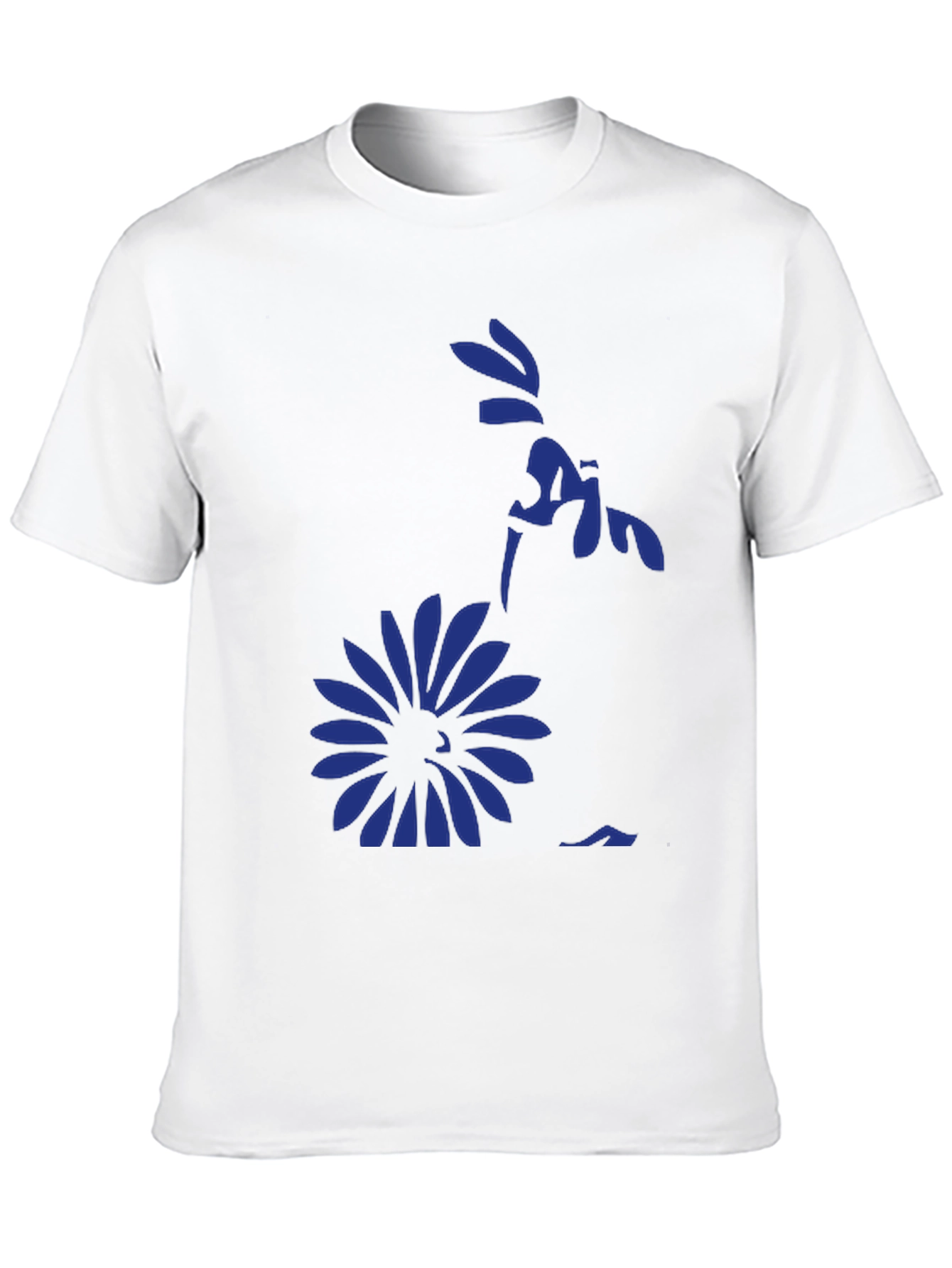 Black Black Graphic Tee - Floral Silhouette Design view 10