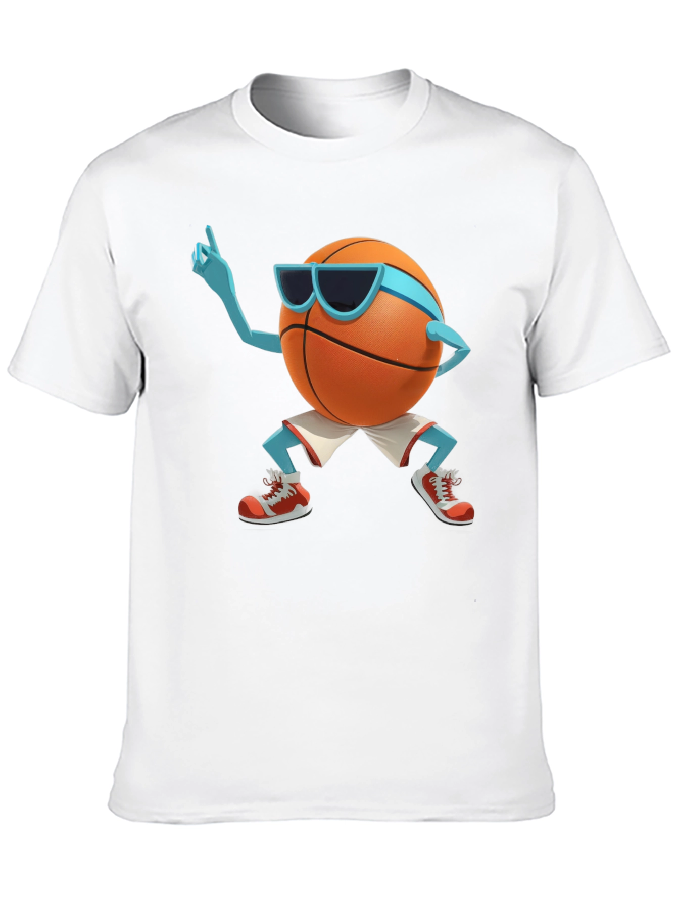 Black Cool Basketball Cartoon Graphic Black T-Shirt view 10