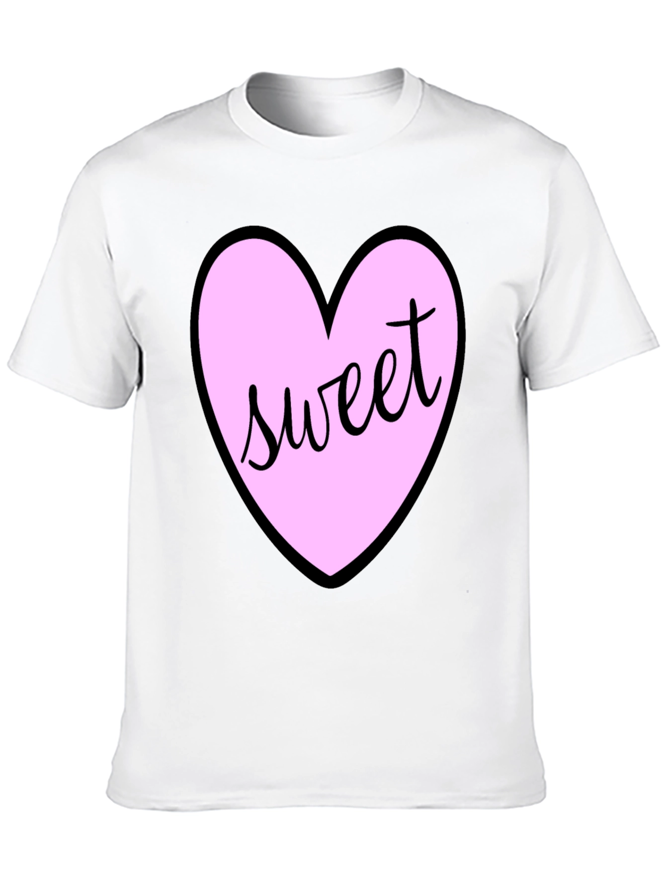 Black Sweet Heart T-Shirt - Black Cotton Valentine's Day Tee view 10