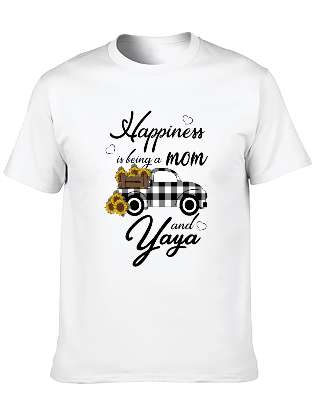 Black Happiness Mom and Yaya Graphic Tee view 10