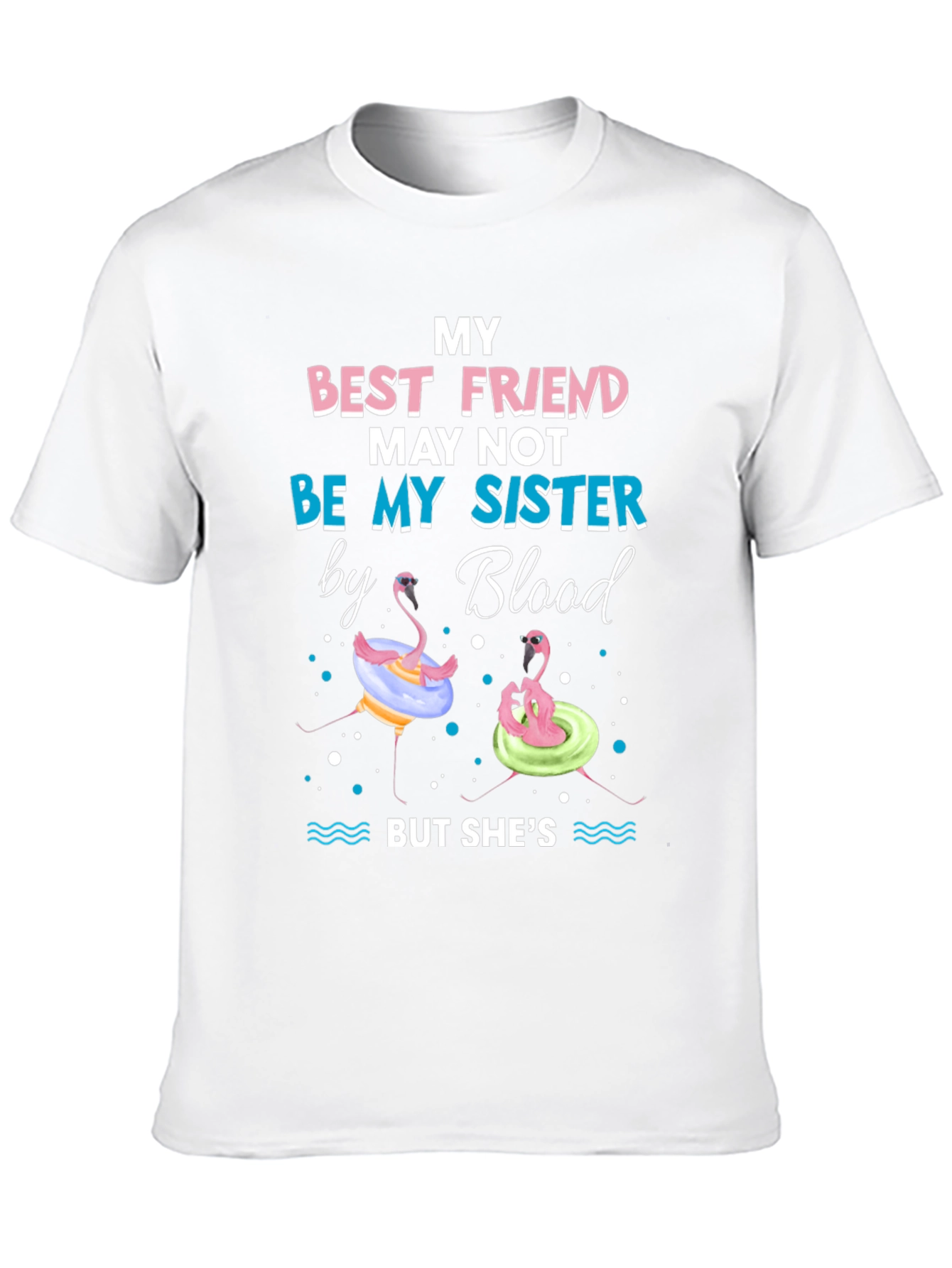 Black Best Friend Sister Flamingo Graphic Tee view 10