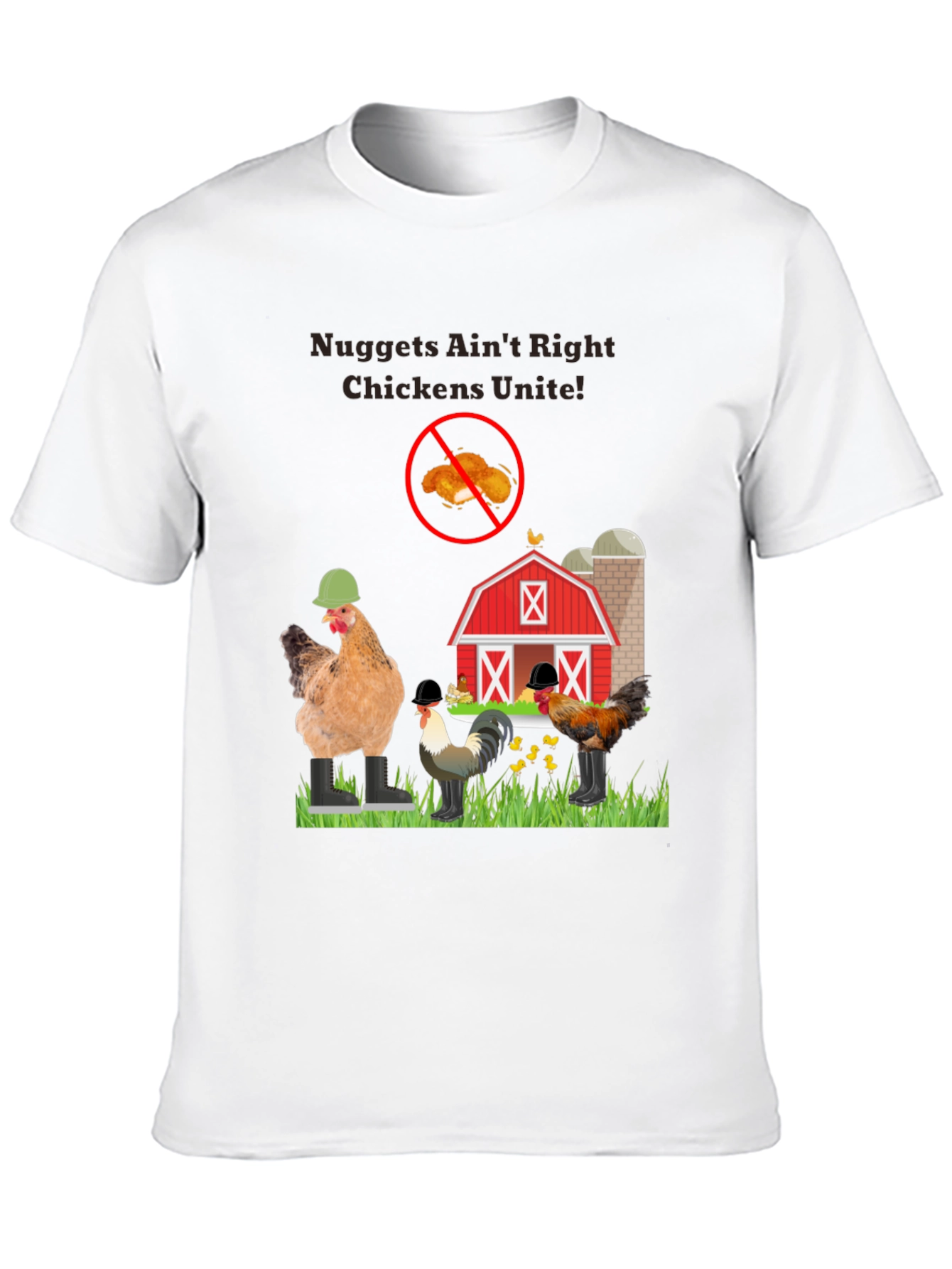 Black Nuggets Ain't Right Chickens Unite! T-Shirt view 10