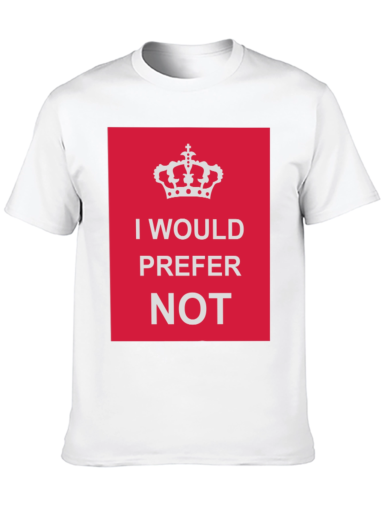 Black I Would Prefer Not Graphic Tee - Funny Novelty T-Shirt view 10