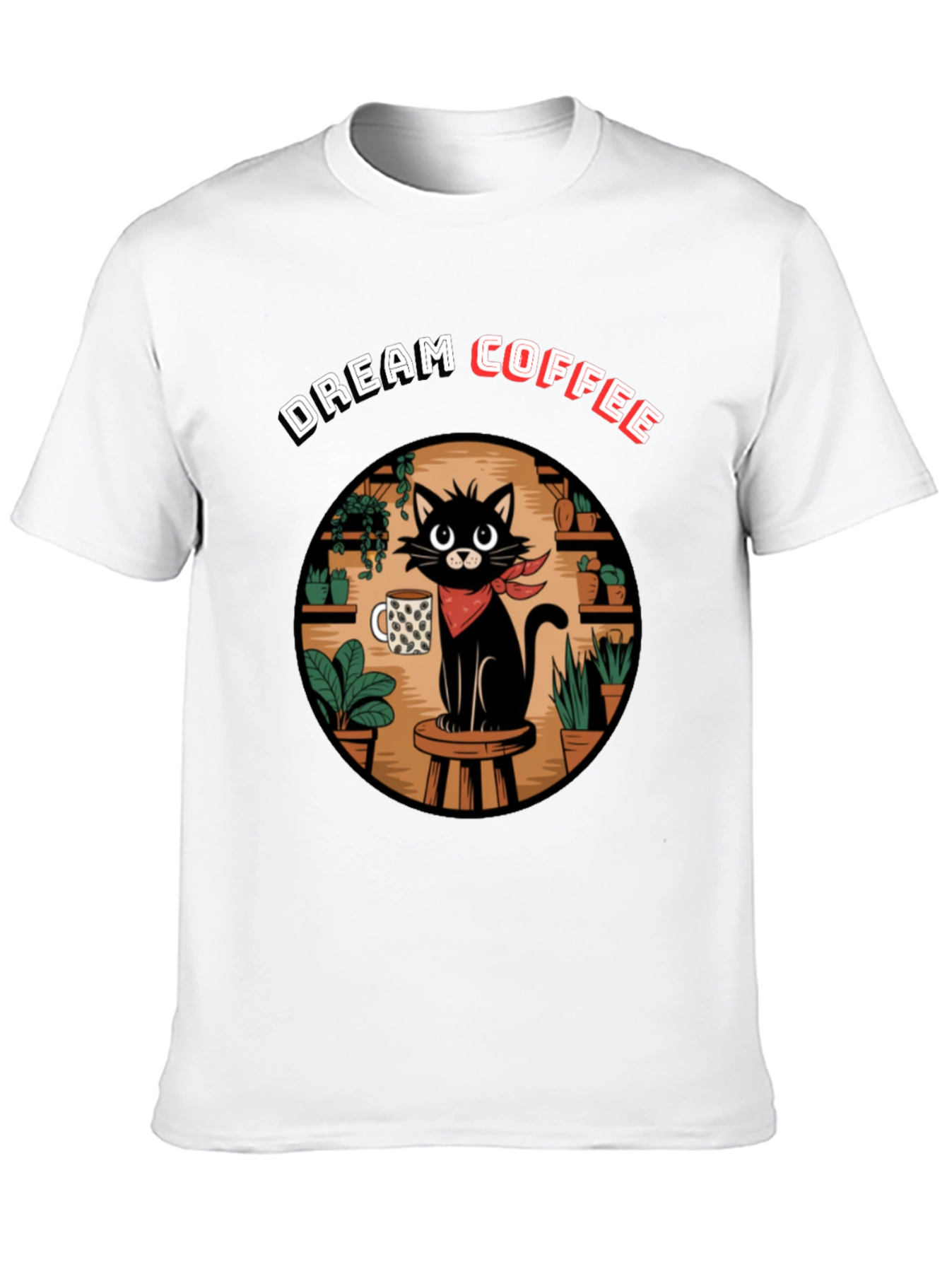 Black Dream Coffee Cat Graphic T-Shirt view 10