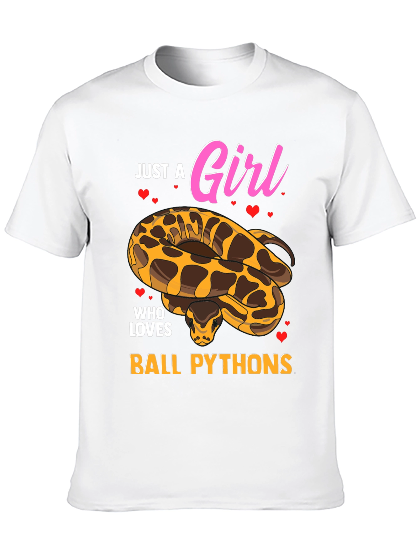 Black Just a Girl Who Loves Ball Pythons T-Shirt view 10
