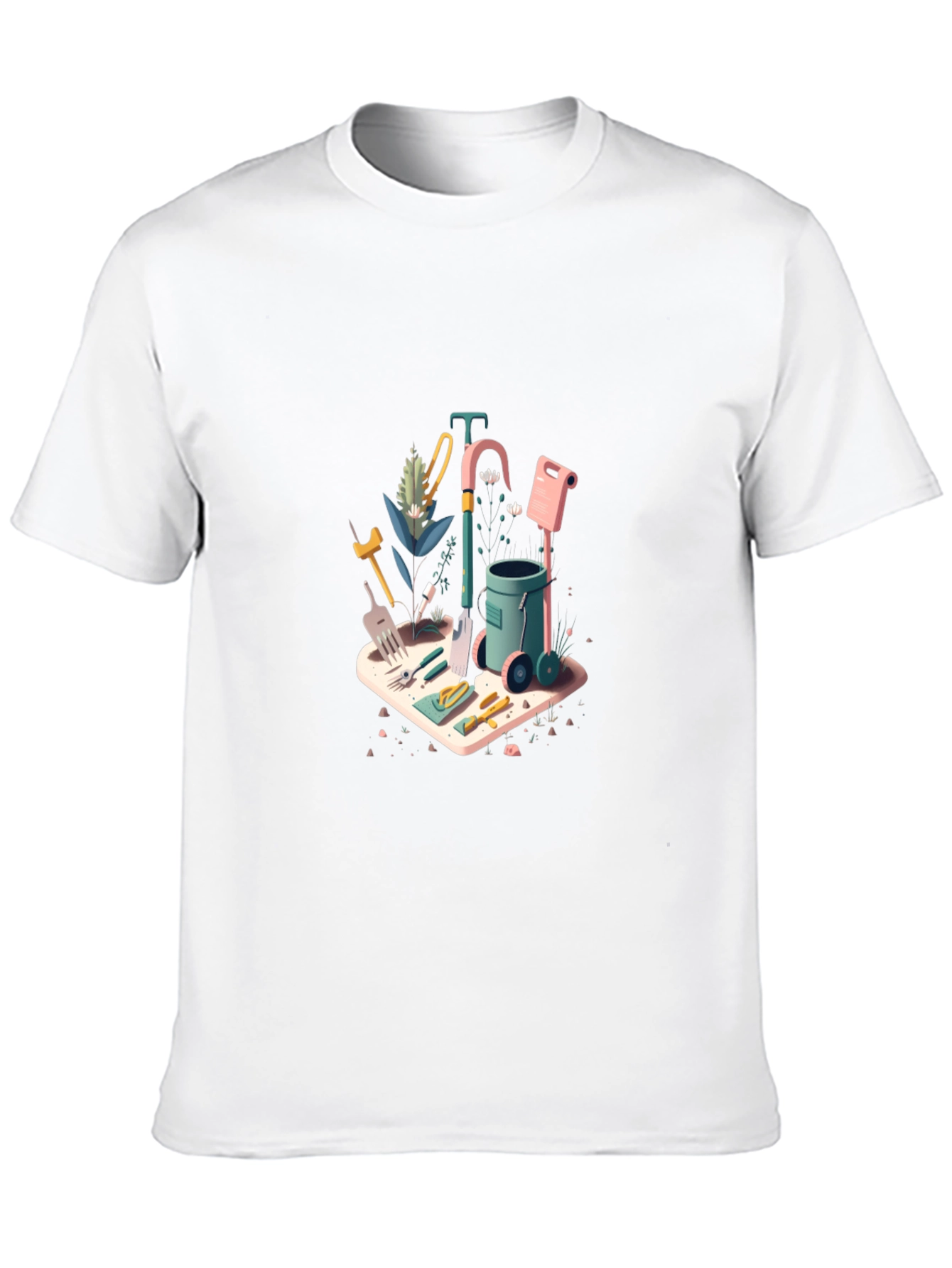 Black Gardening Tools Graphic Tee - Black Cotton Blend view 10