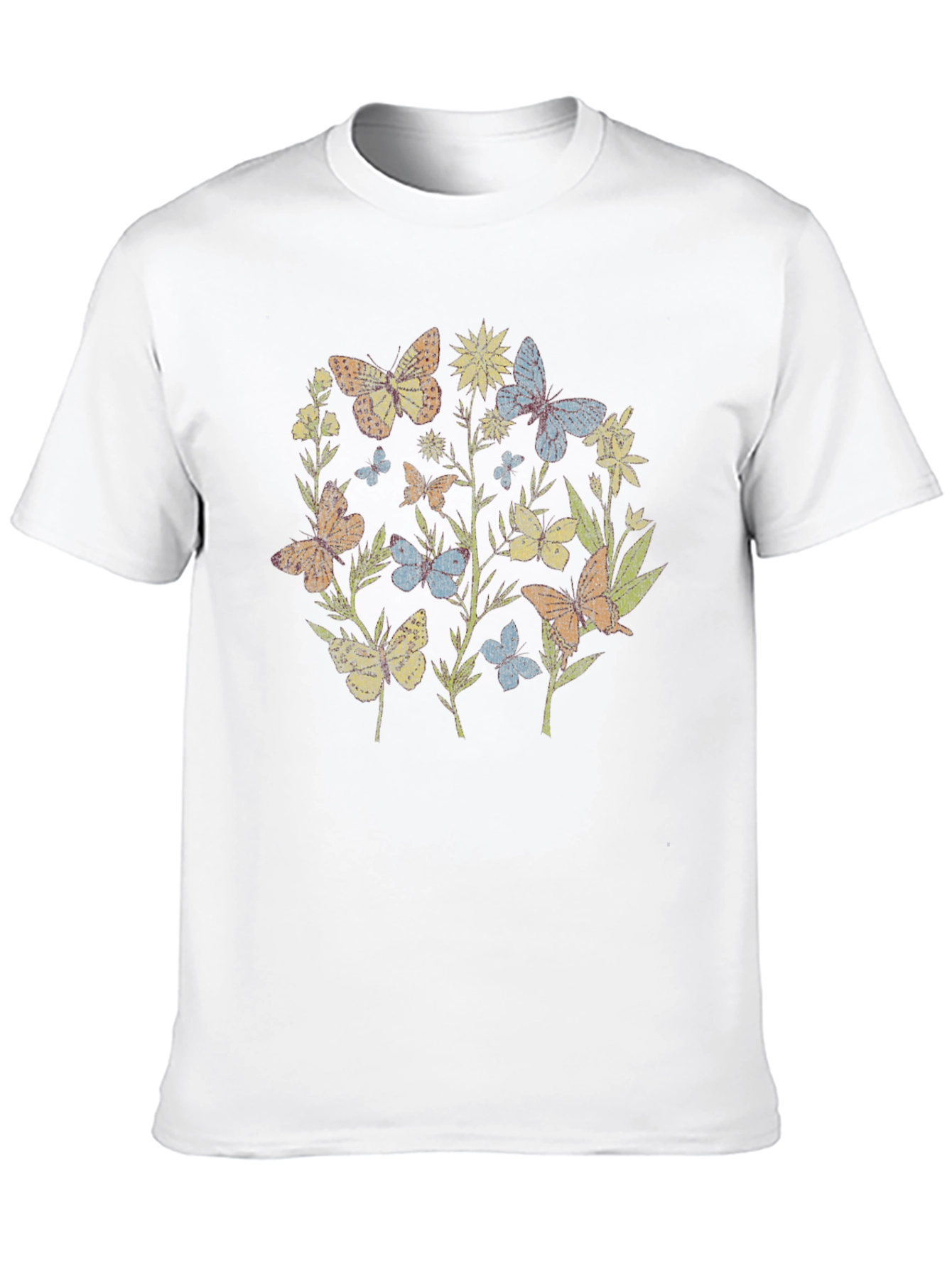 Black Butterfly Garden Graphic Tee - Black Cotton Blend view 10