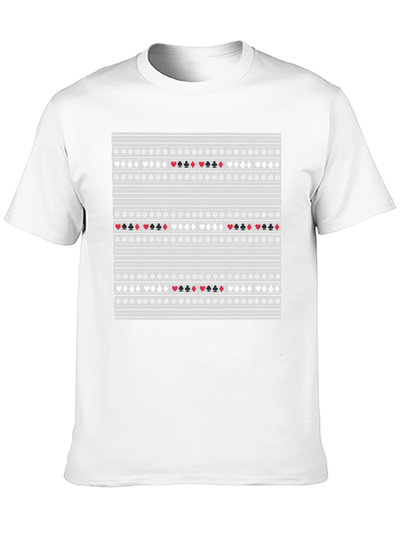 Black Novelty Card Suit Pattern Tee view 10