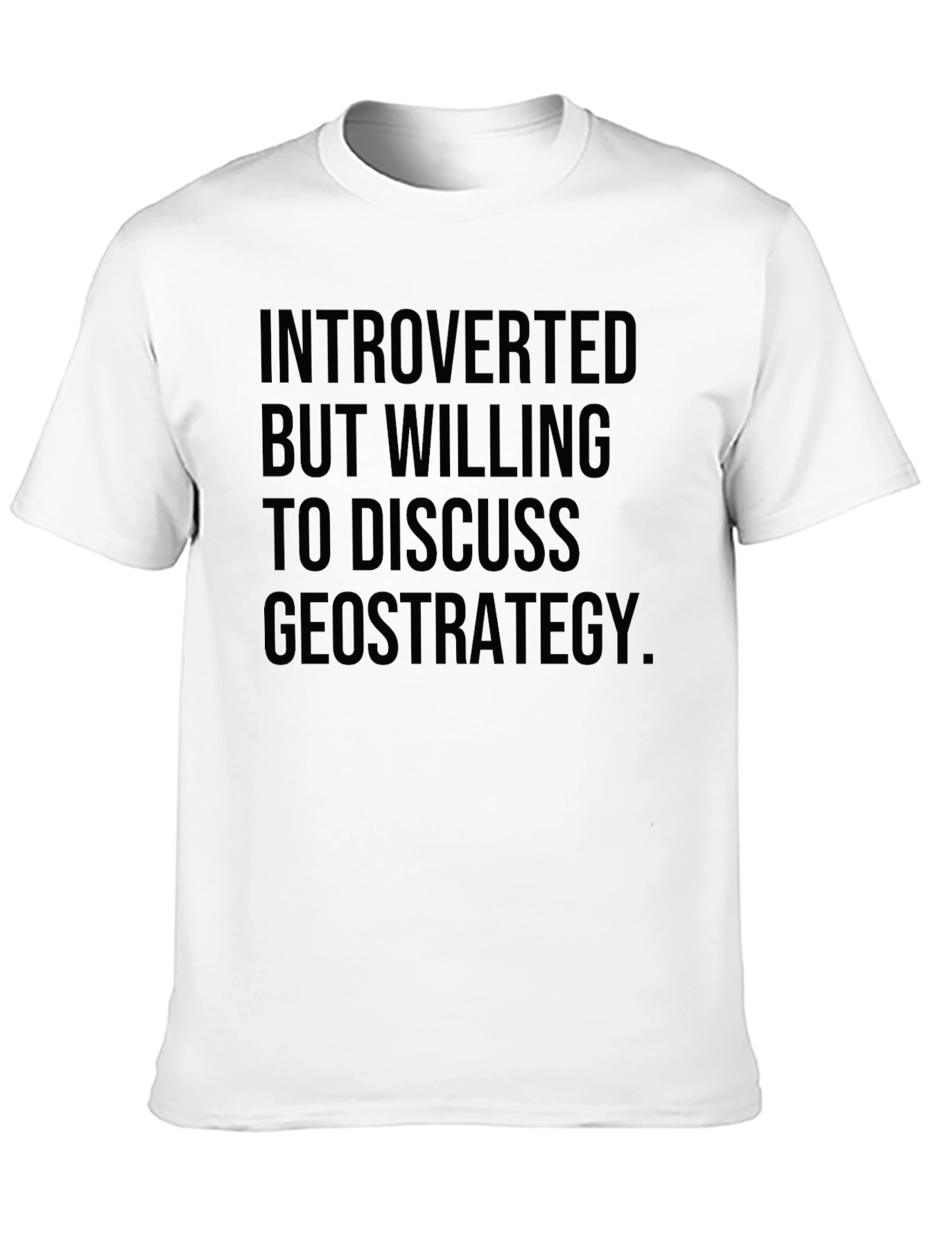 Black Introverted Geostrategy T-Shirt - Black Graphic Tee view 10