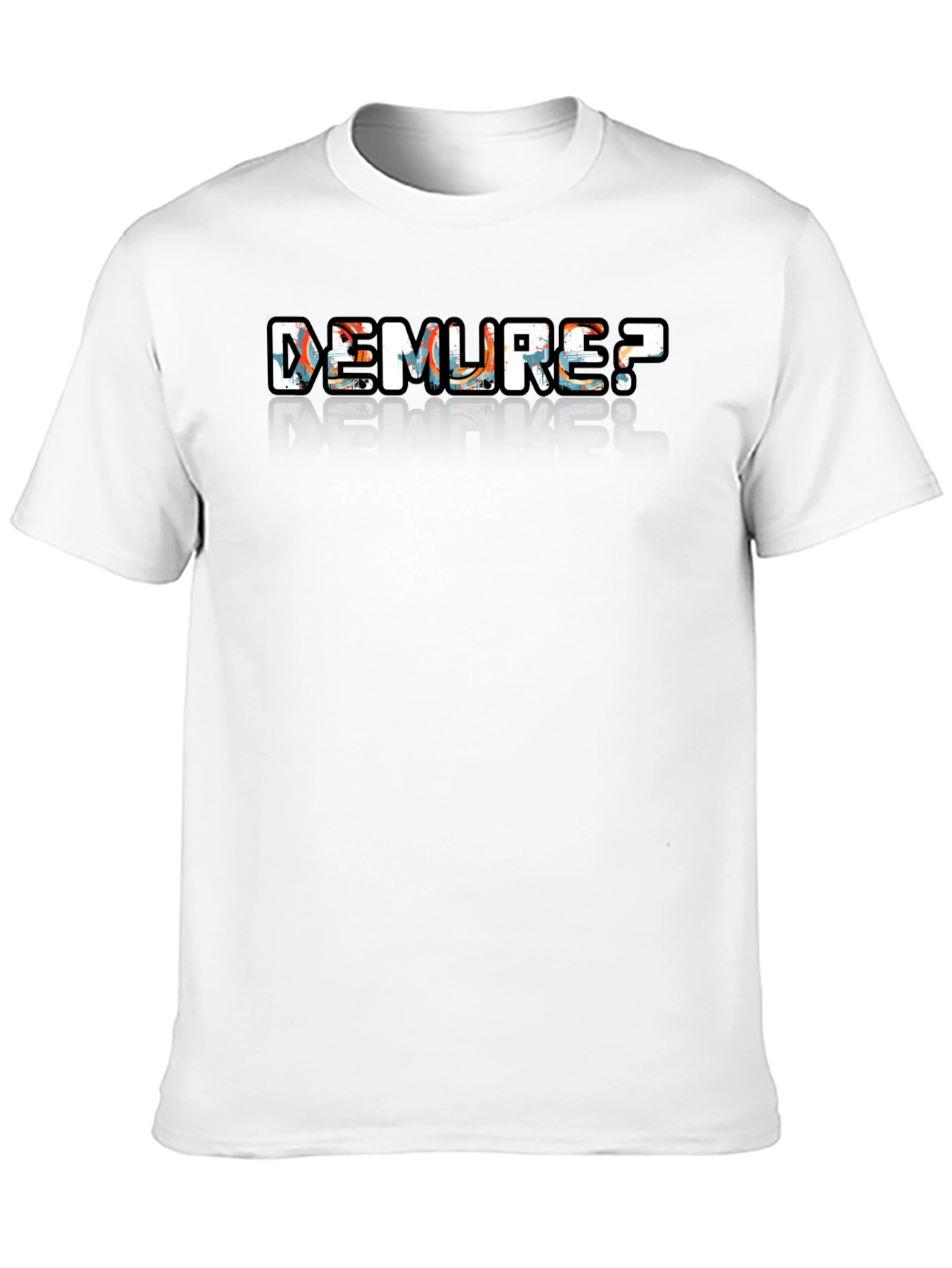 Black Demure? Men's Black Graphic T-Shirt view 10