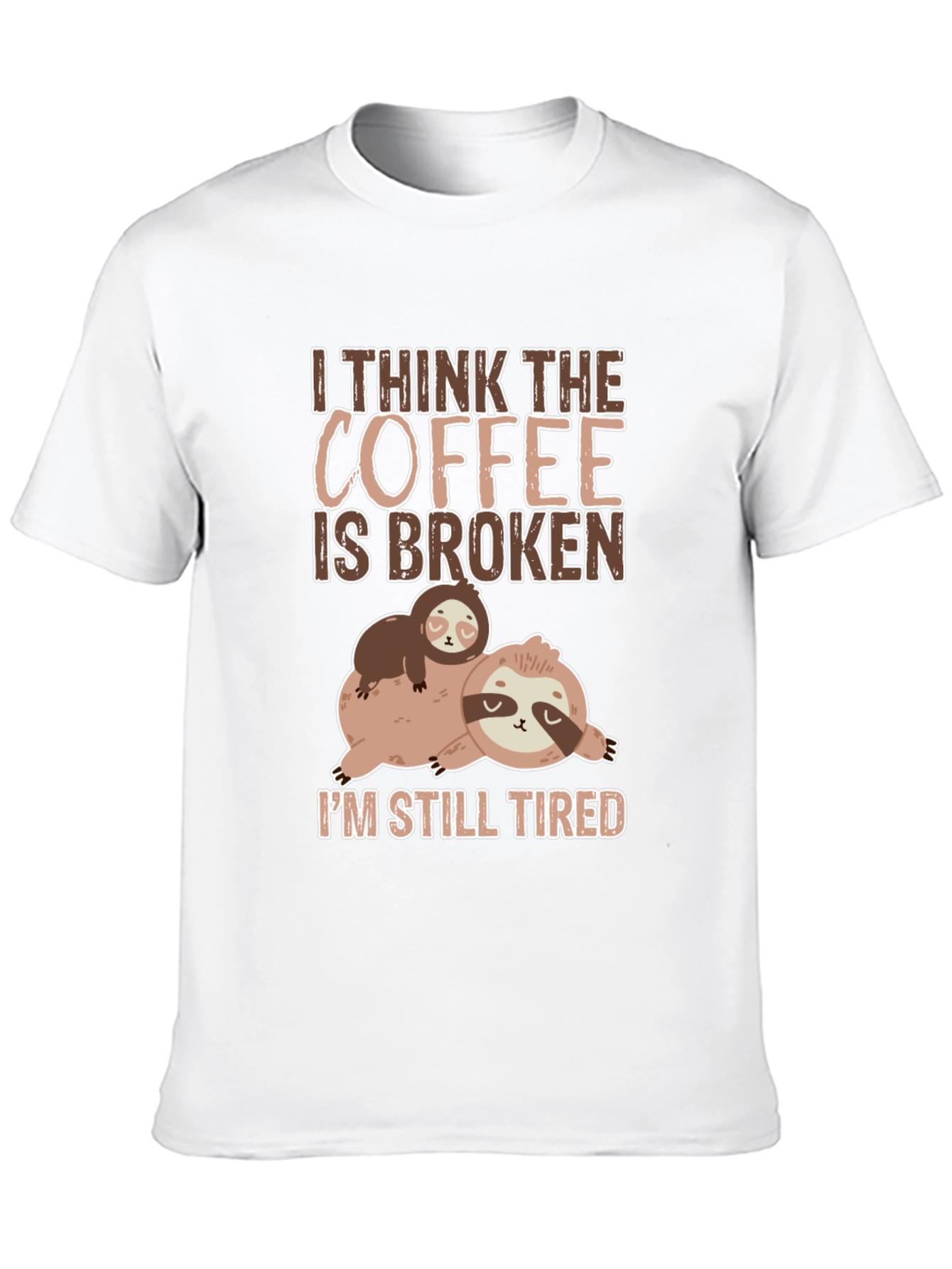 Black Funny Sloth Coffee T-Shirt view 10