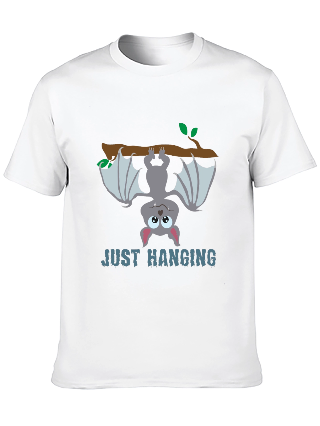 Black Just Hanging Bat Graphic Tee - Black Cotton T-Shirt view 10