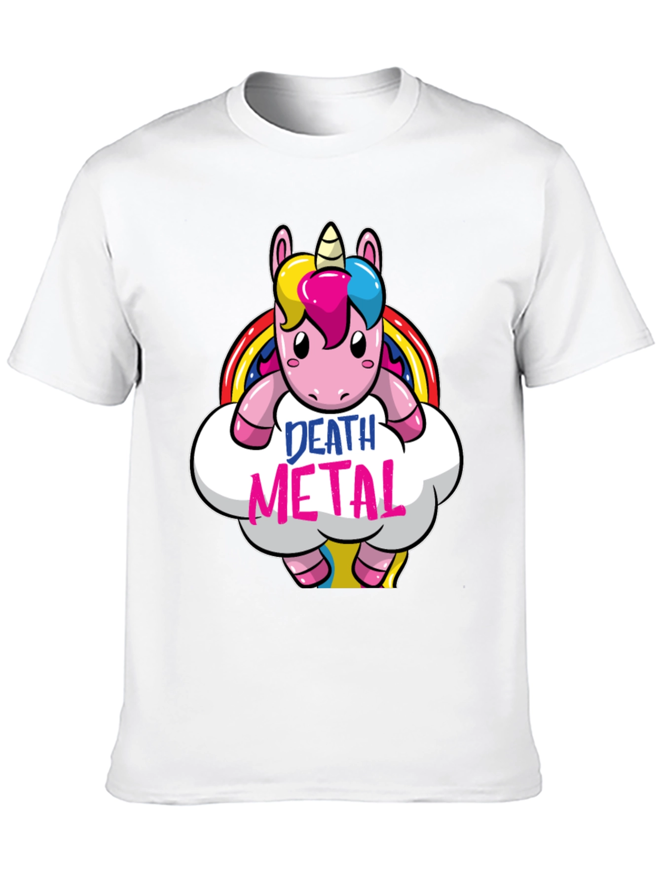 Black Death Metal Unicorn Graphic T-Shirt - Black view 10