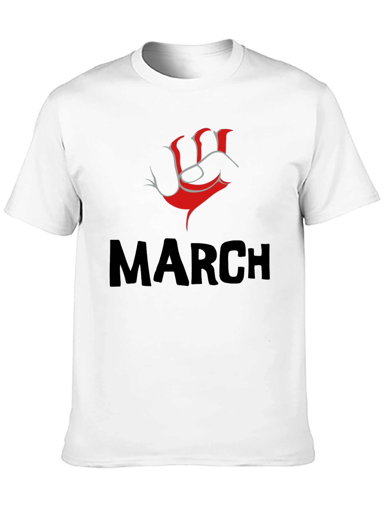 Black Bold March T-Shirt with Red Fist Design - Mens view 10